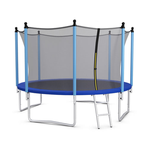 Outdoor Trampoline with Safety Closure Net-12 ft, Blue