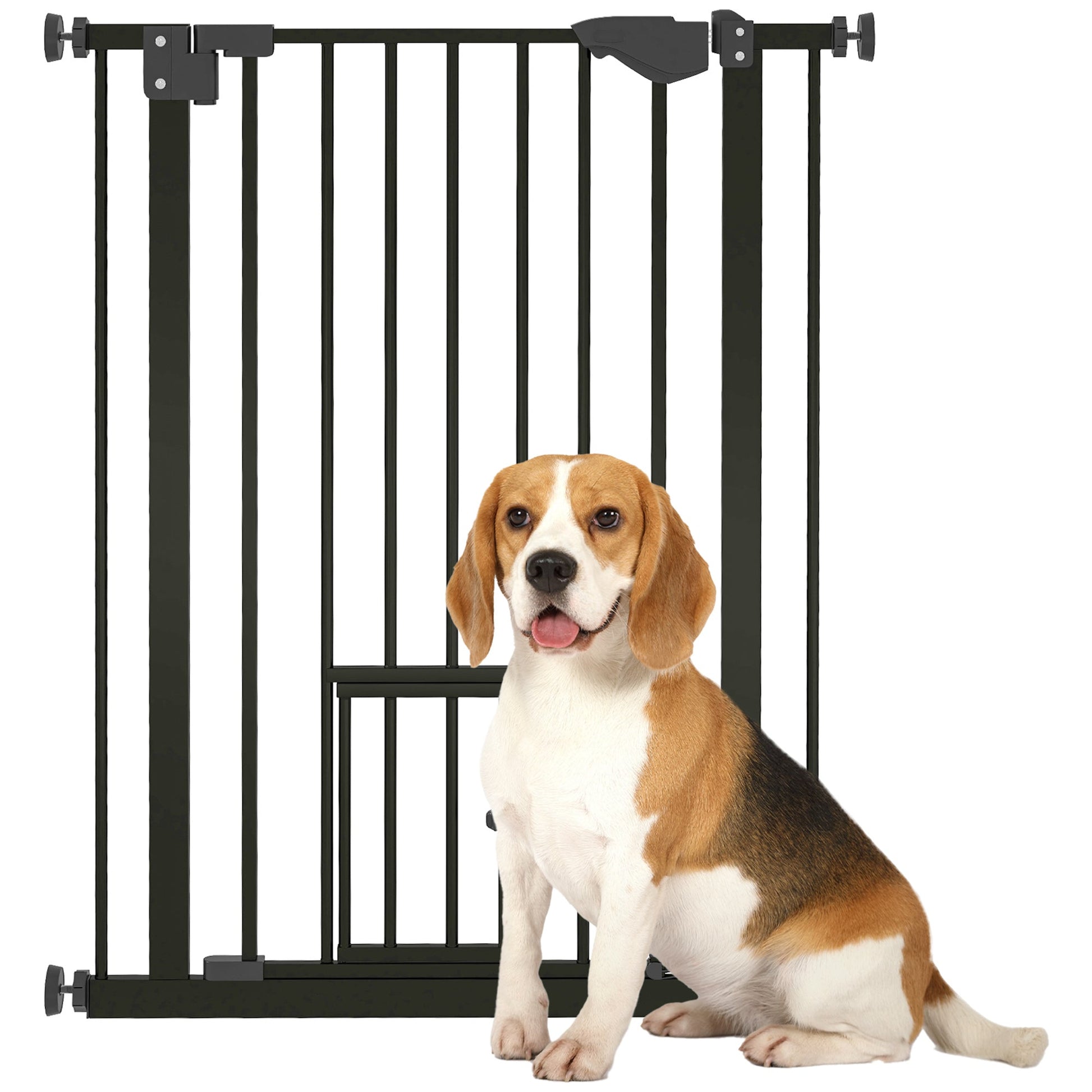 36" Easy Open Indoor Dog Gates for Doorways, House, Stair - Black Houses, Kennels & Pens Black  at Gallery Canada