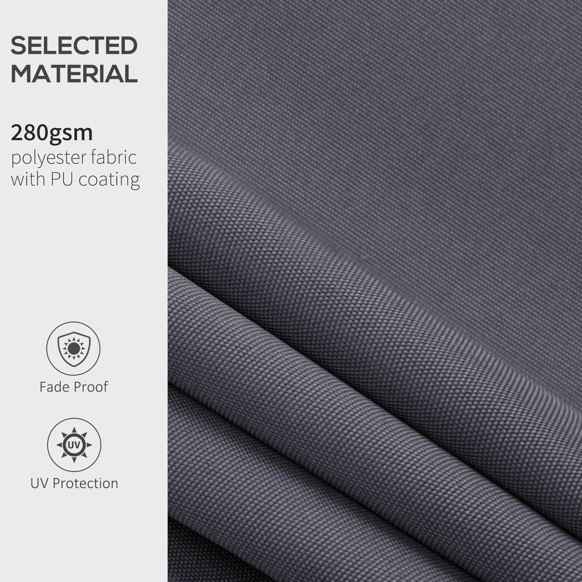 11' x 8' Outdoor Sunshade Canopy Awning Cover, Retractable Awning Fabric Replacement, UV Protection, Grey Awning Fabric Replacement at Gallery Canada