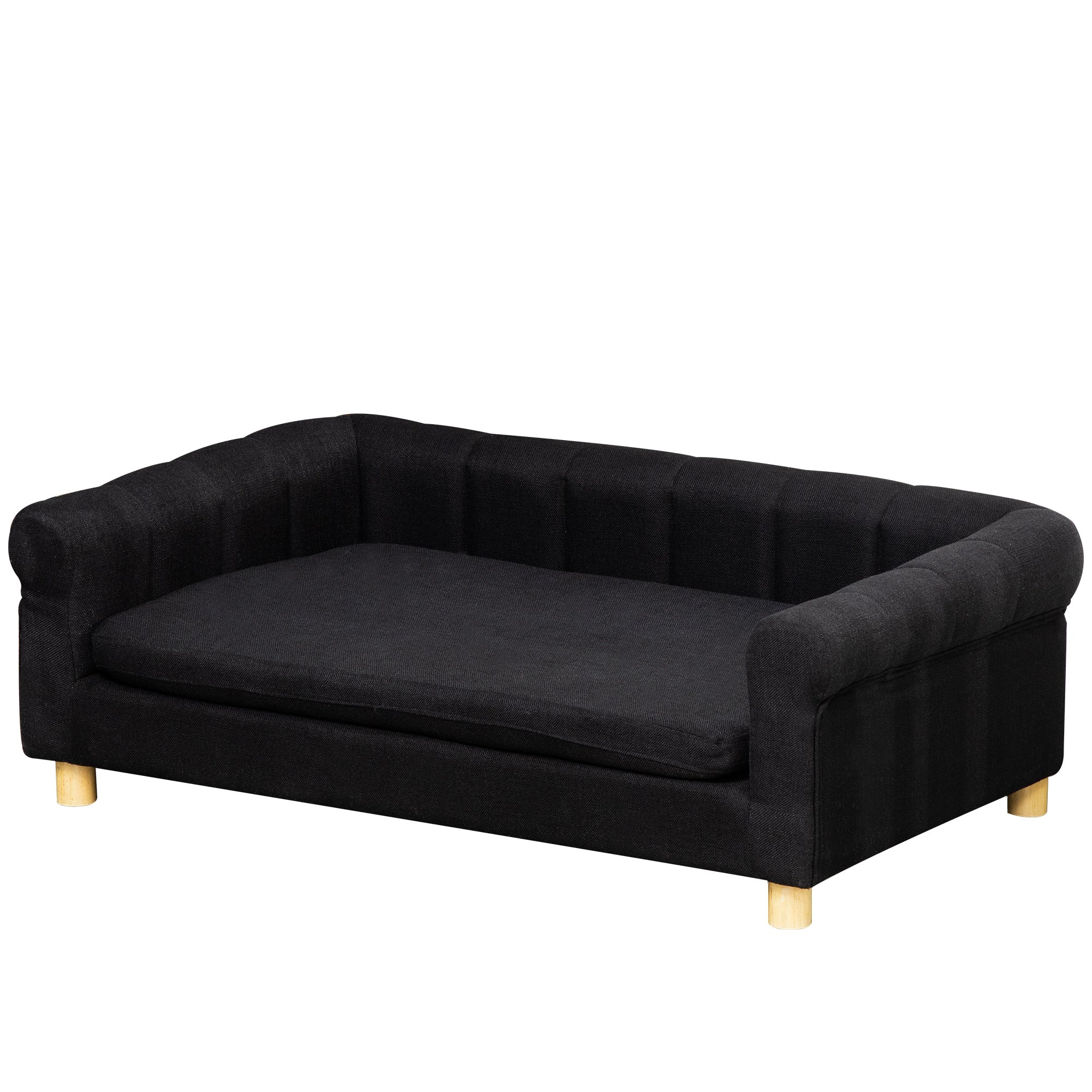 Modern Pet Sofa Cat or Medium Large Dog Couch W/ Removable Seat Cushion, Black Dog Sofas Black at Gallery Canada