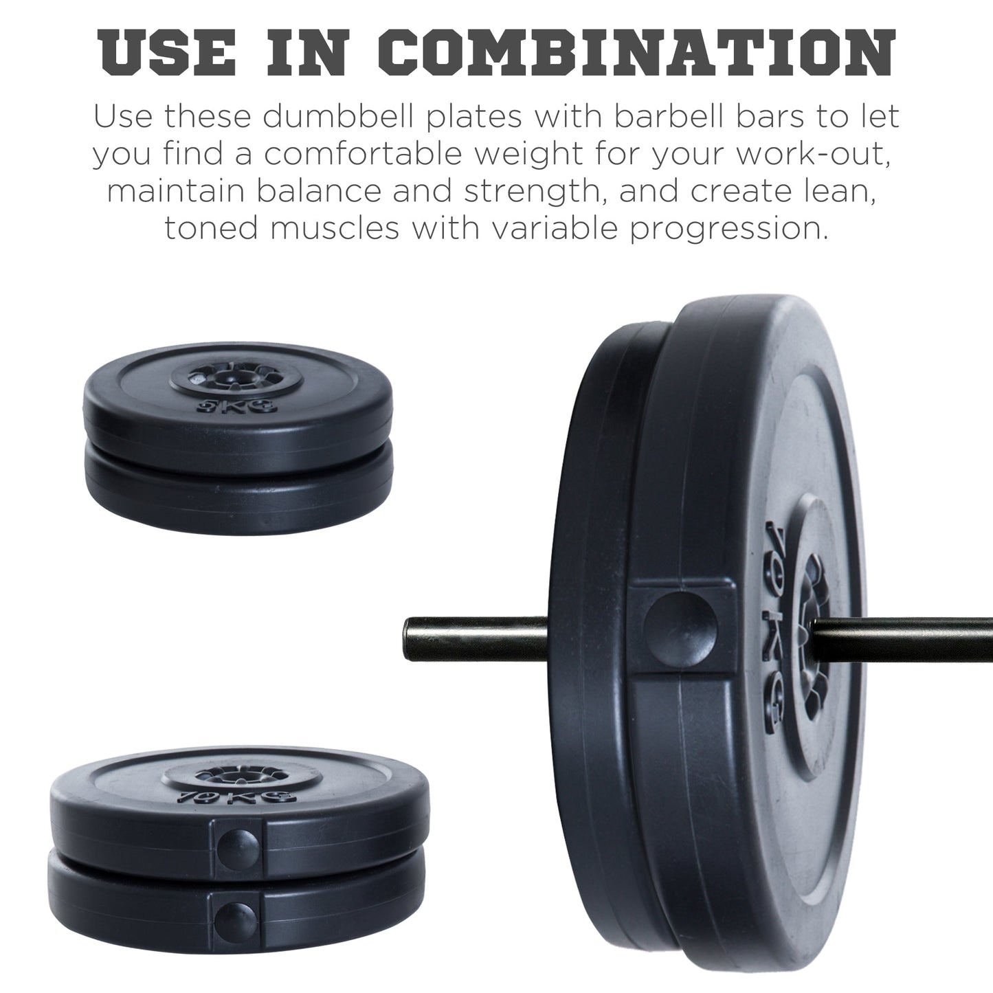 4 Piece dumbbell Weight Plates Set 2 x 11lbs and 2 x 22lbs Black (Weights Only) Dumbbells & Barbells   at Gallery Canada