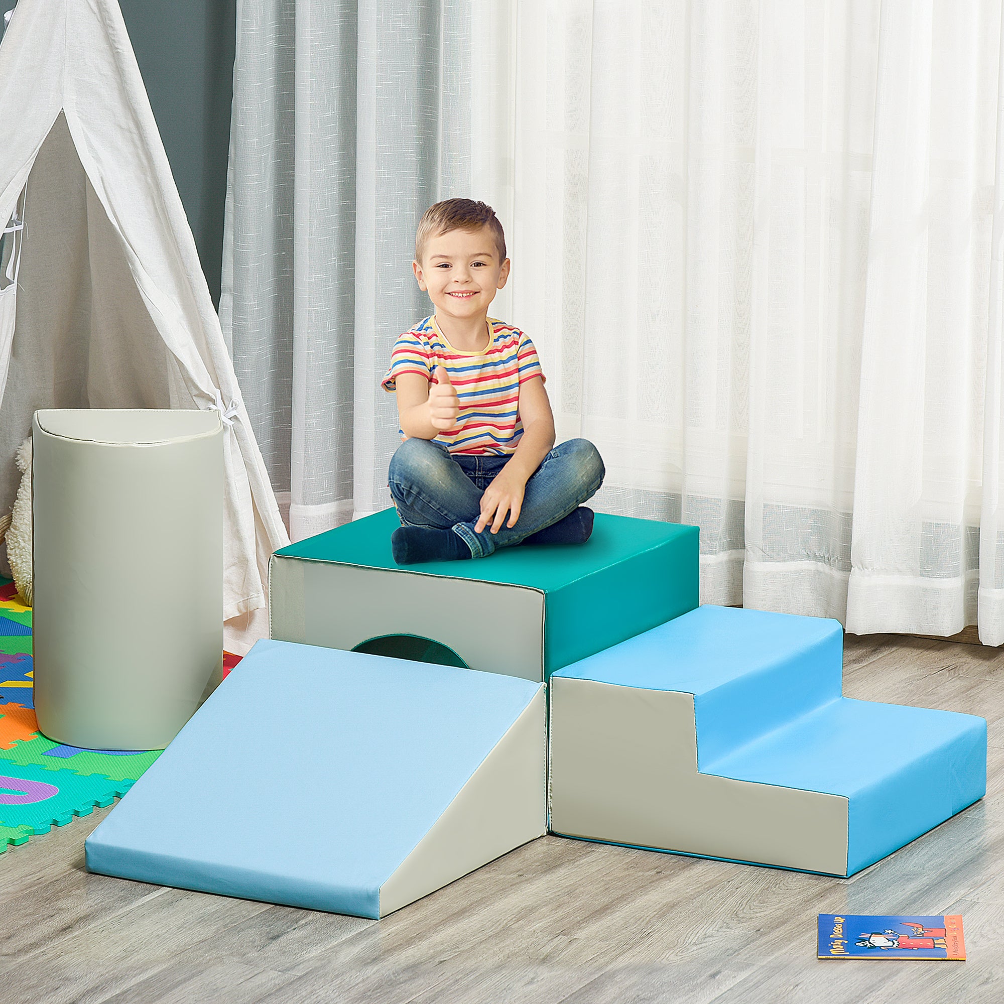 Foam Climbing Blocks for Toddlers, Kids Modular Play Set for Baby Children, Soft Play Equipment for Crawling Sliding, Easy-to-clean Safe DIY Creative, Multicolor Baby Gym & Playmats at Gallery Canada