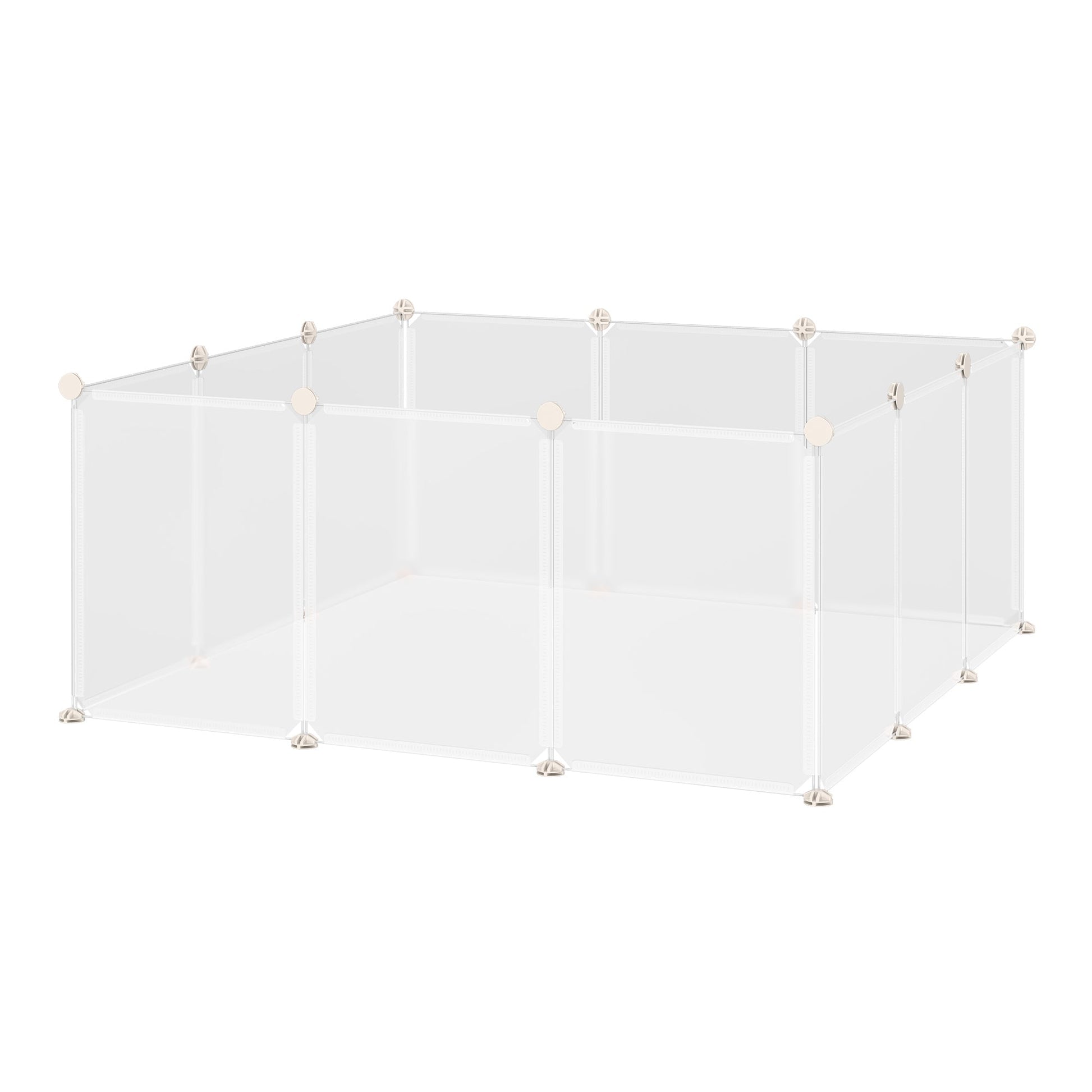 Small Animal Cage Plastic Chinchilla Cage 12 Panels for Bunny Chinchilla Guinea Pig, 18" x 14", White Houses, Kennels & Pens White  at Gallery Canada