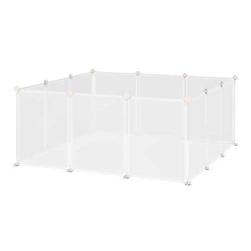 Small Animal Cage Plastic Chinchilla Cage 12 Panels for Bunny Chinchilla Guinea Pig, 18