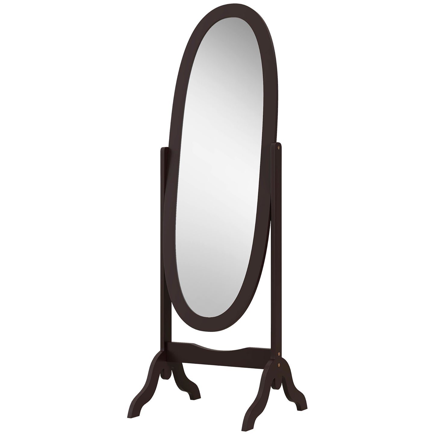 Floor Standing Mirror Full Length Mirror with Adjustable Angle Oval Frame for Dressing Room Bedroom Living Room Coffee Full Length Mirrors   at Gallery Canada