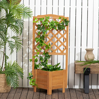 Wood Planter with Trellis, Raised Garden Bed to Grow Vegetables, Herbs, and Flowers for Backyard, Patio, Deck Wooden Planter Boxes   at Gallery Canada