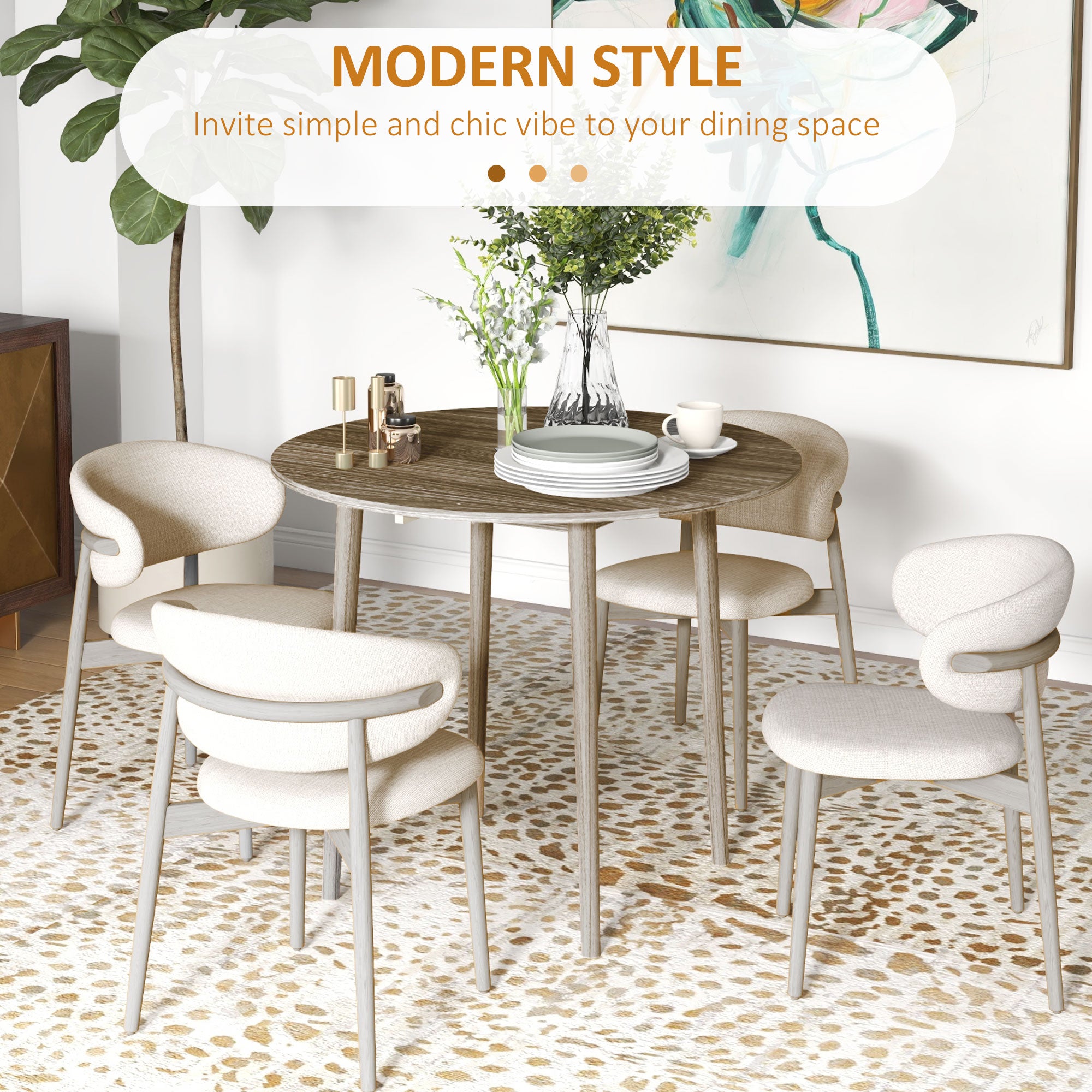 Folding Dining Table, Round Drop Leaf Kitchen Table for Small Spaces with Wood Legs, Distressed Grey Bar Tables & Dining Tables at Gallery Canada