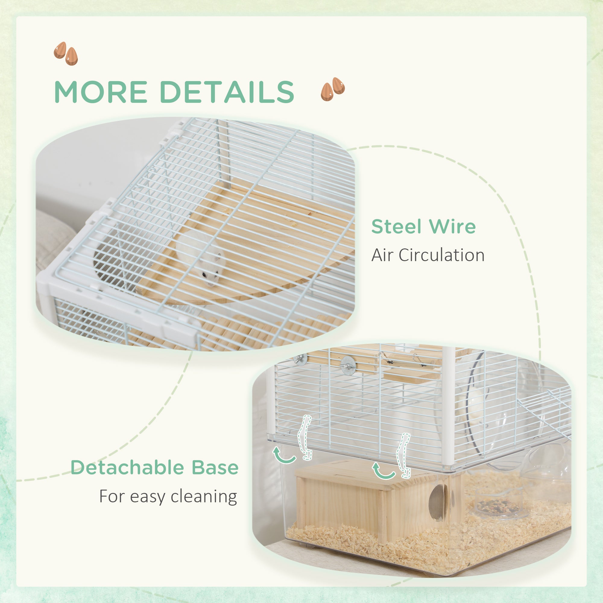 Hamster Cage with Deep Bottom, Wooden Ramp, Hut, Bathroom and Exercise Wheel for Hamster and Gerbil, White Hamster Cages at Gallery Canada