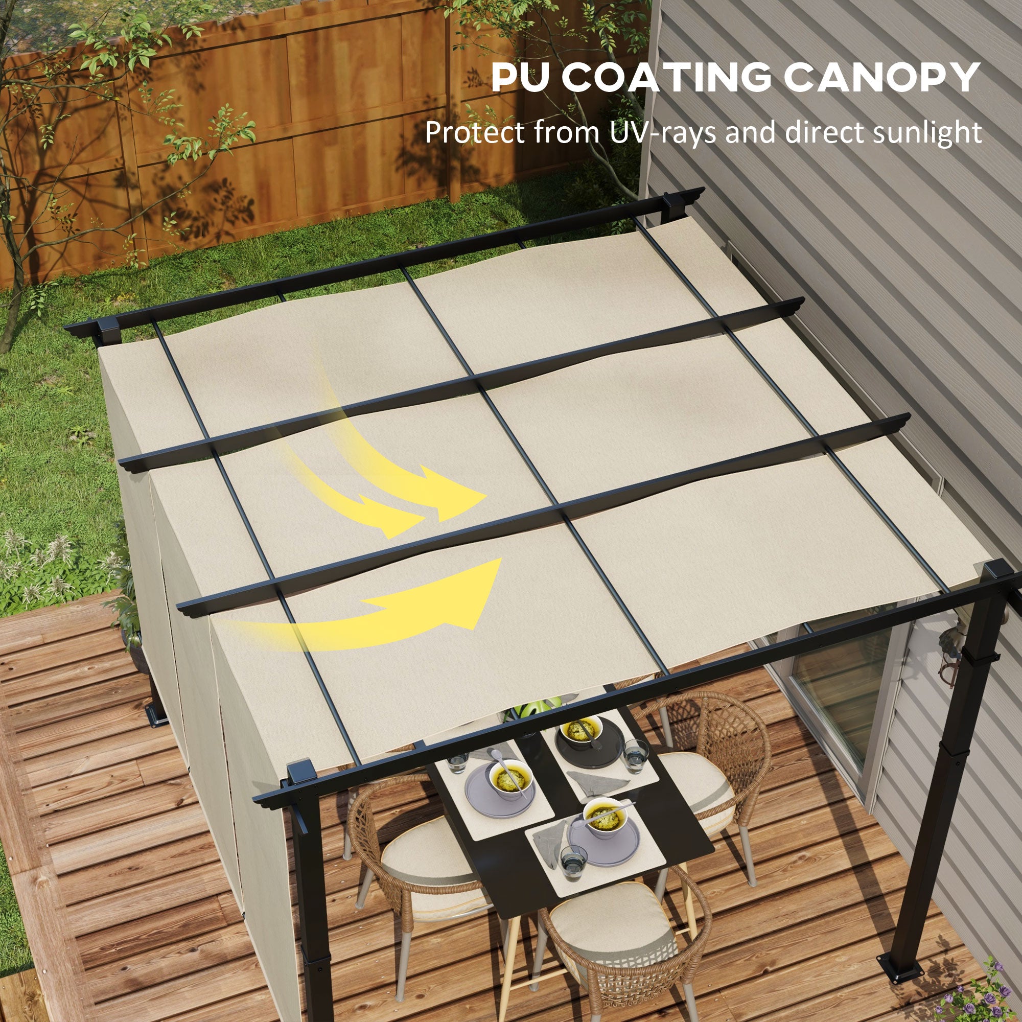 10' x 10' Metal Pergola, Outdoor Pergola with Retractable Canopy, for Garden, Patio, Backyard, Deck Pergolas at Gallery Canada