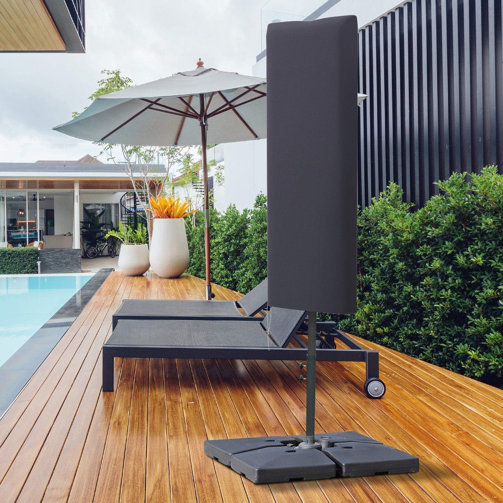 Garden Parasol Cover, Outdoor Cantilever Umbrella Cover with Zipper, Dark Grey Umbrella Covers at Gallery Canada