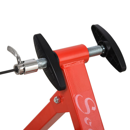 Bike Trainer Magnetic Bicycle Stand Indoor Exerciser w/ Quick Release Skewer, 5 Levels Resistance, Red Bike Trainer Stands   at Gallery Canada