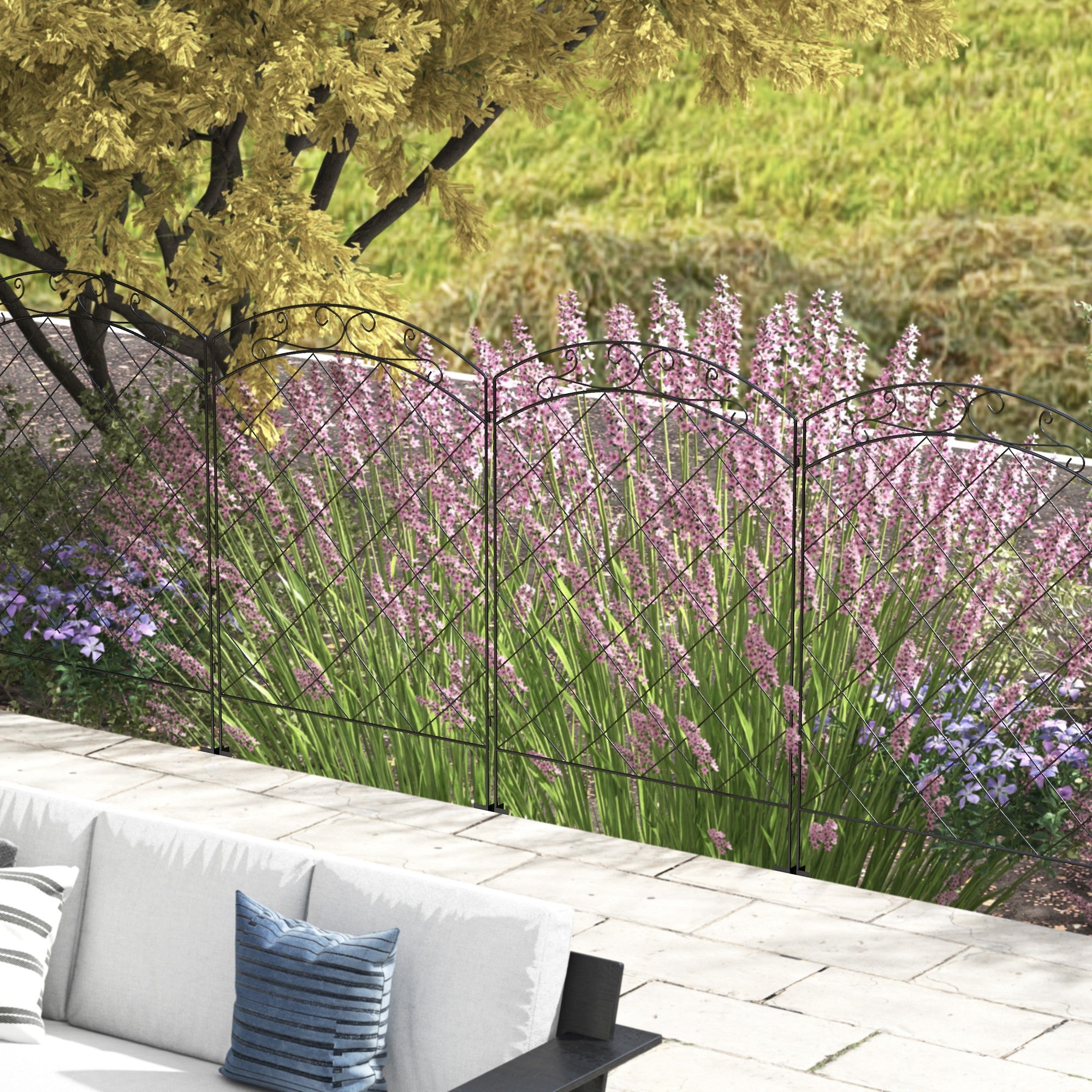 4 Pack Garden Fencing for Yard, Decorative Fence Panels as Animal Barrier and Flower Edging, Circle, Black Garden Fences at Gallery Canada