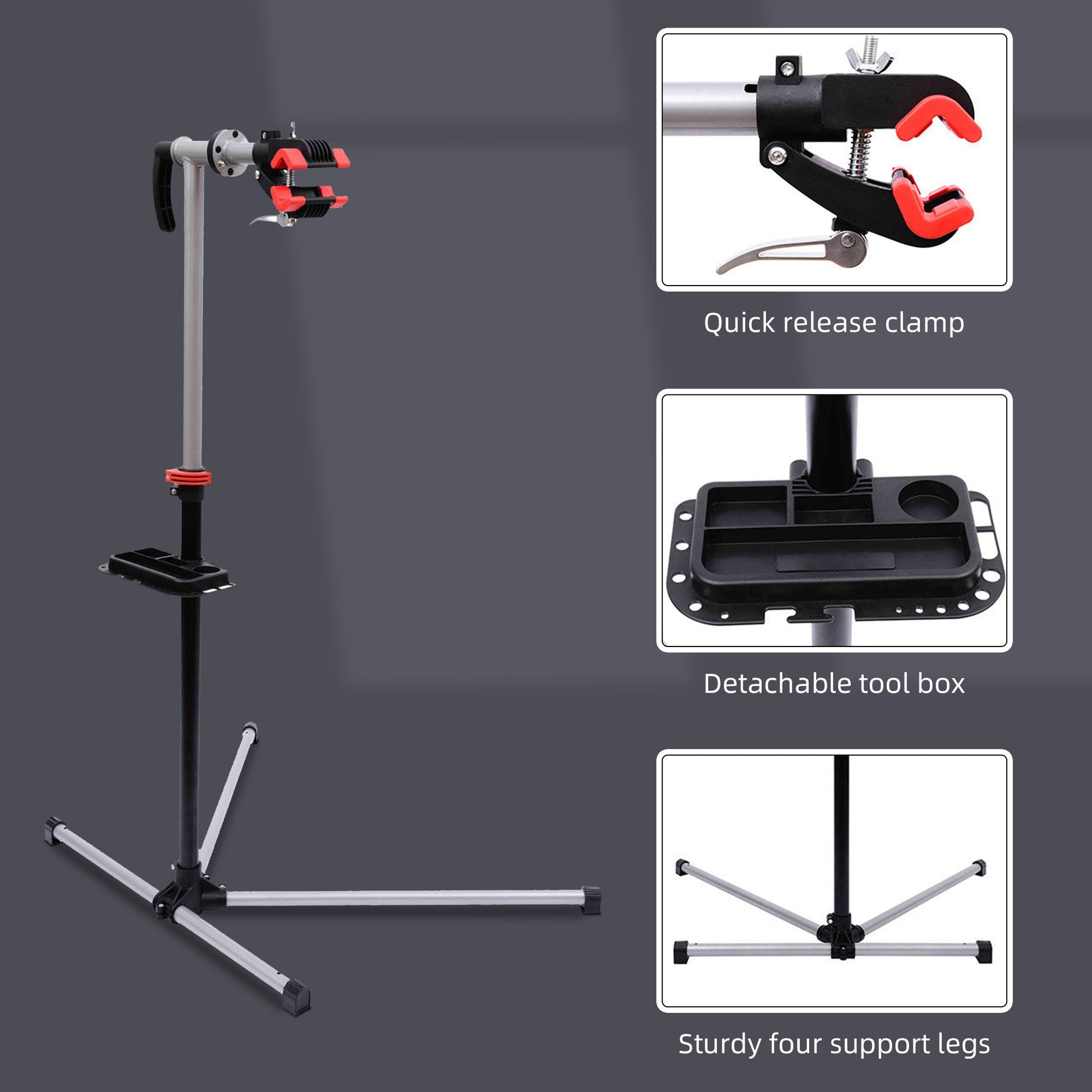 47" To 75" Adjustable Bike Repair Stand Tool Tray Bicycle Cycle Rack Work Bike Repair Stands   at Gallery Canada