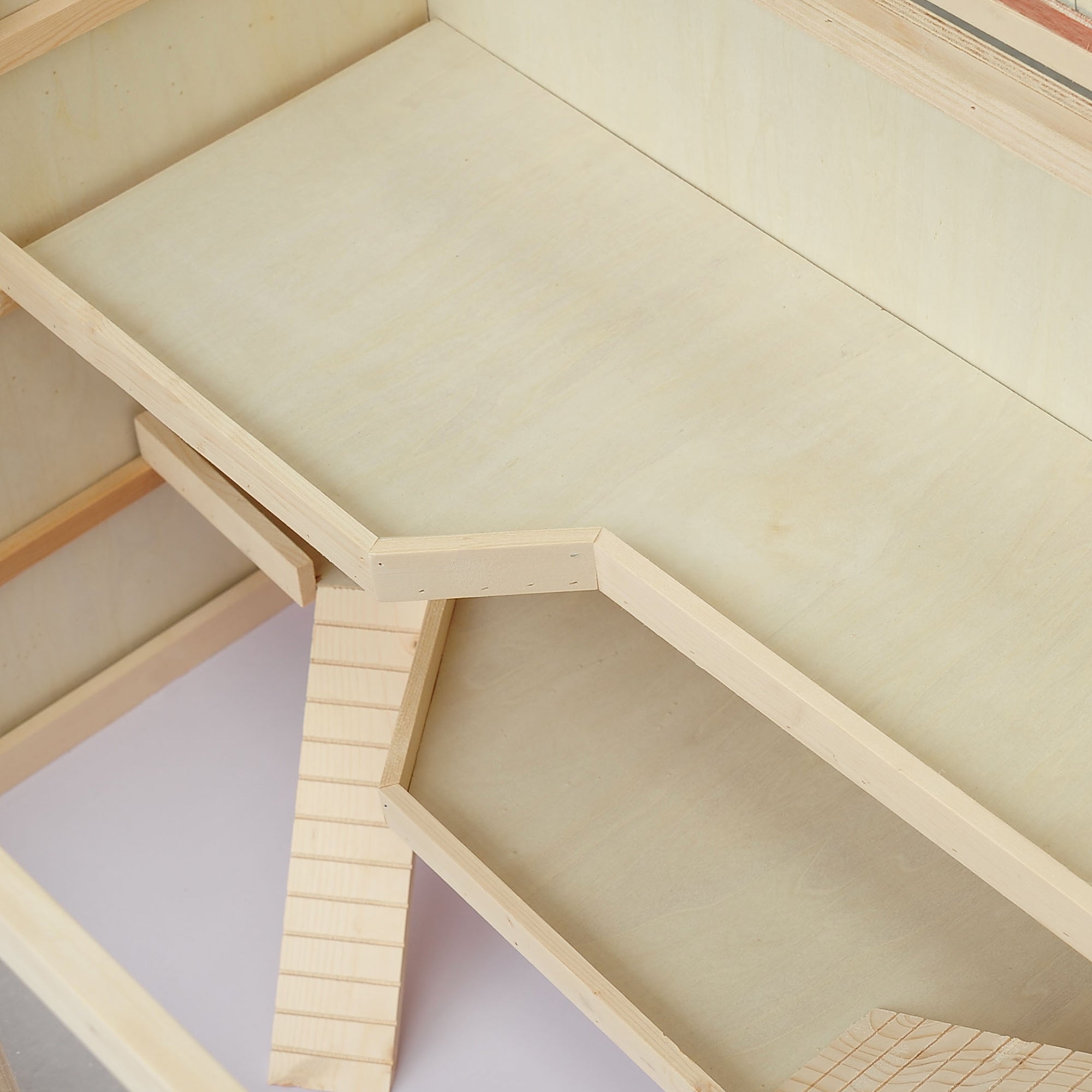 Wooden Hamster Cage Rat Cage with Slide, Tray, Natural Wood Hamster Cages at Gallery Canada