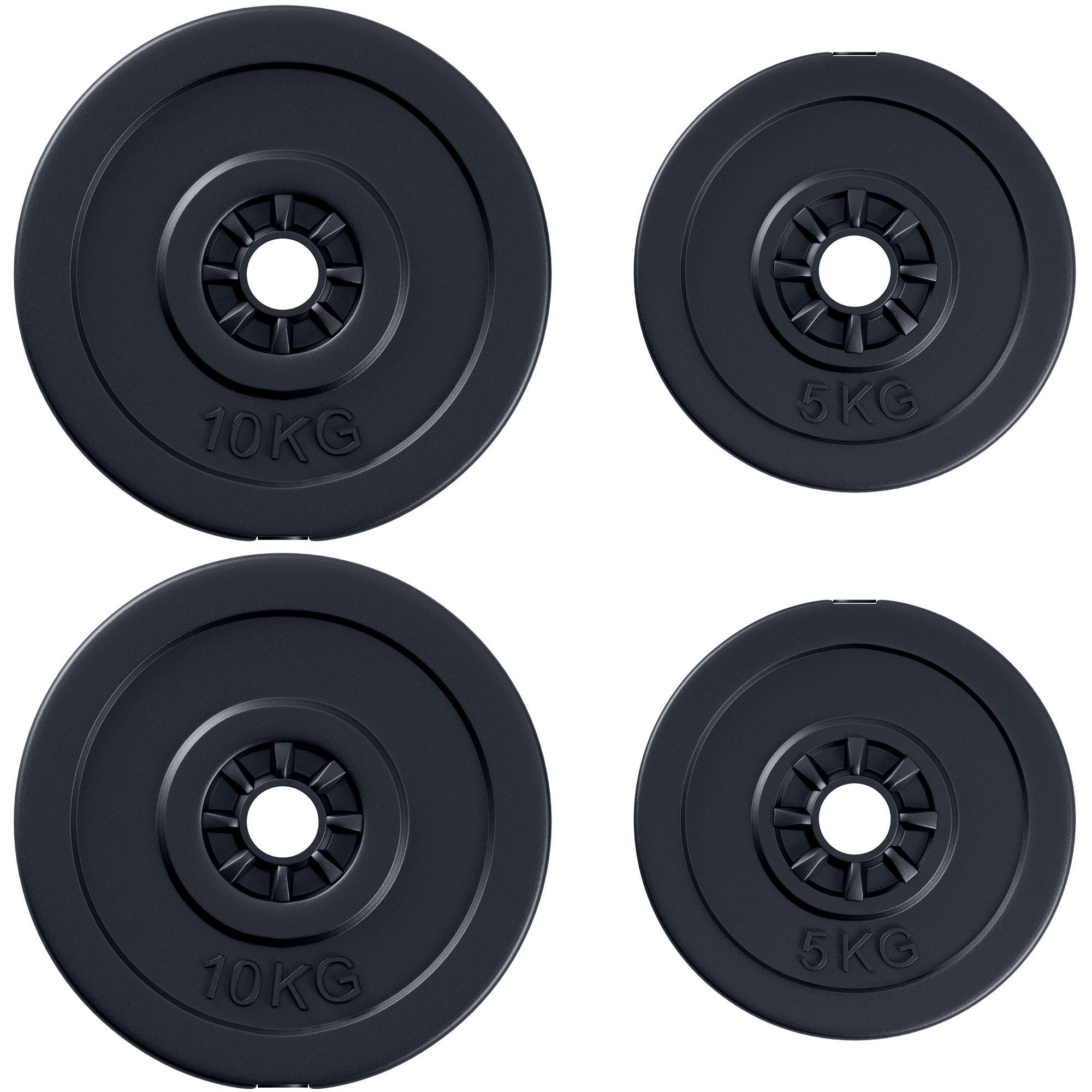 4 Piece dumbbell Weight Plates Set 2 x 11lbs and 2 x 22lbs Black (Weights Only) Dumbbells & Barbells Black  at Gallery Canada