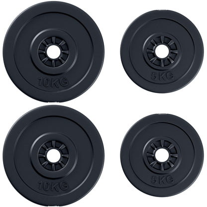 4 Piece dumbbell Weight Plates Set 2 x 11lbs and 2 x 22lbs Black (Weights Only) Dumbbells & Barbells Black  at Gallery Canada