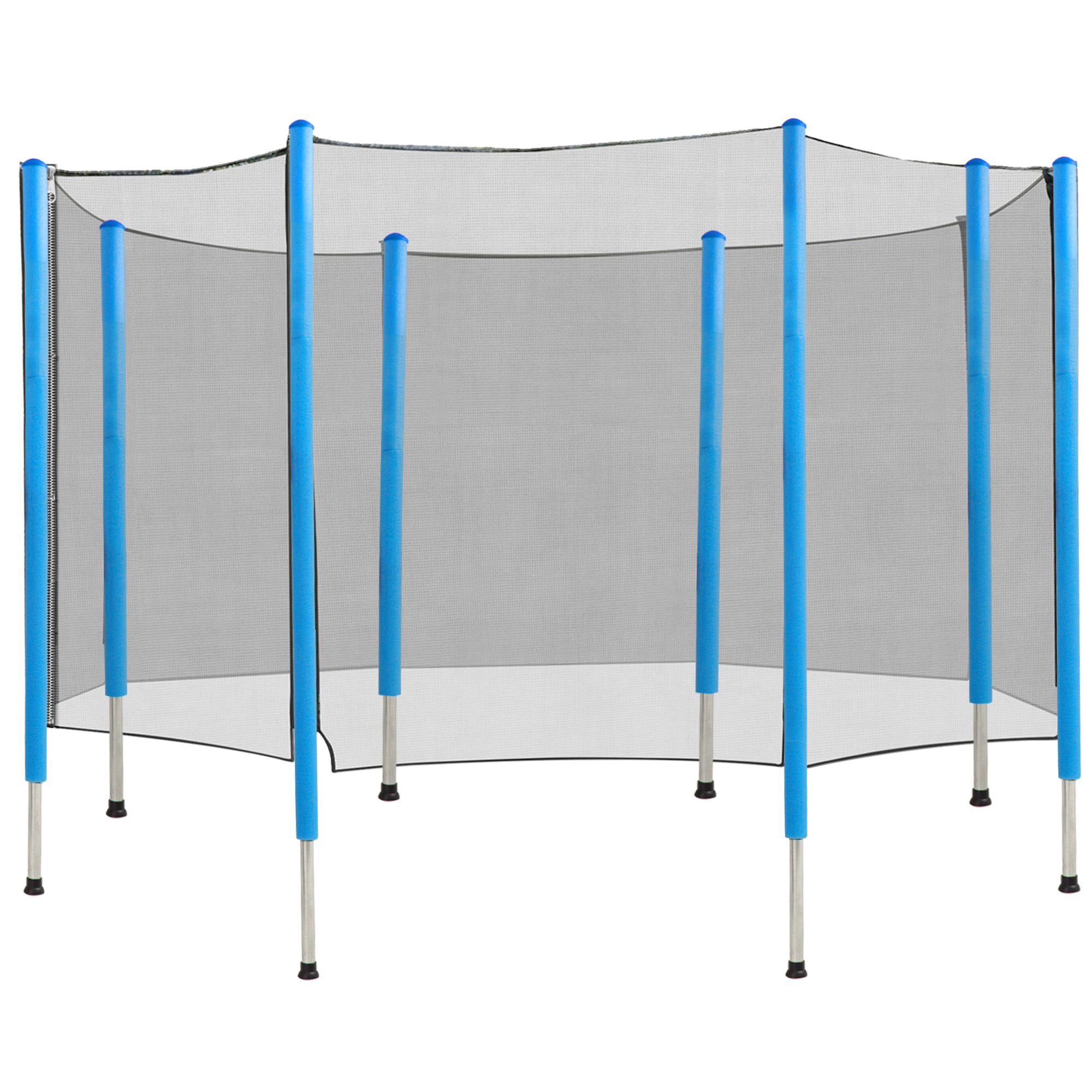 14 FT Trampoline Net Enclosure Trampolining Bounce Safety Accessories w/ 8 Poles Net Enclosure Only, Black Trampolines Black at Gallery Canada
