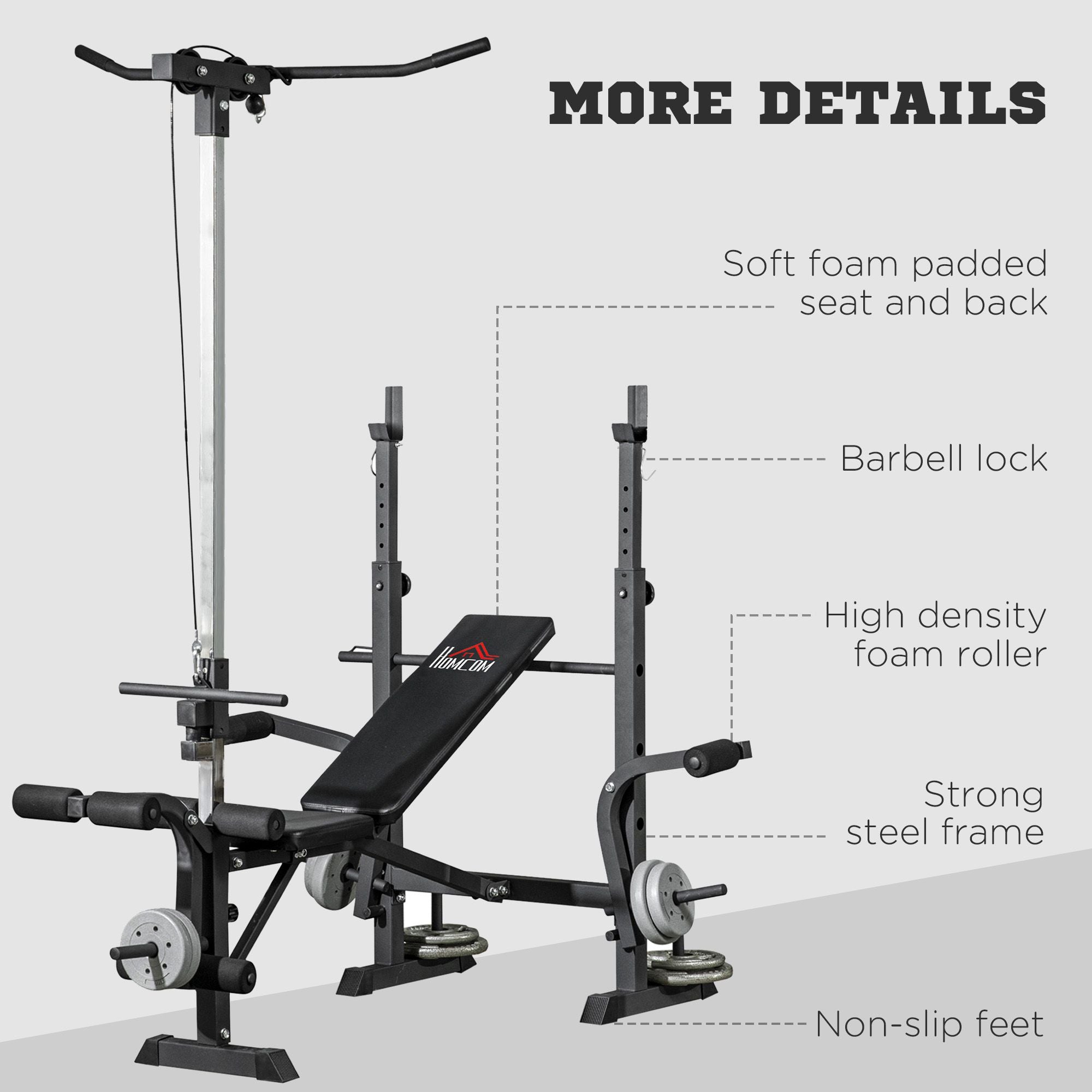 Adjustable Weight Bench with Pulley System for Home Gym Full Body Workout Weight Benches   at Gallery Canada