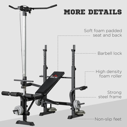 Adjustable Weight Bench with Pulley System for Home Gym Full Body Workout Weight Benches   at Gallery Canada