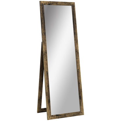 58" x 20" Floor Standing Mirror, Full Body Mirror for Bedroom, Living Room, Rustic Brown Full Length Mirrors   at Gallery Canada