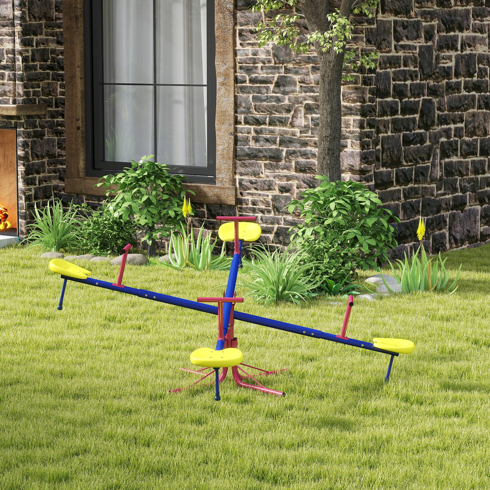 Kids Metal Seesaw Teeter Totter Children's Playground Equipment for Garden Outdoor Indoor Swing, 4 Seats Gym Sets & Swings at Gallery Canada