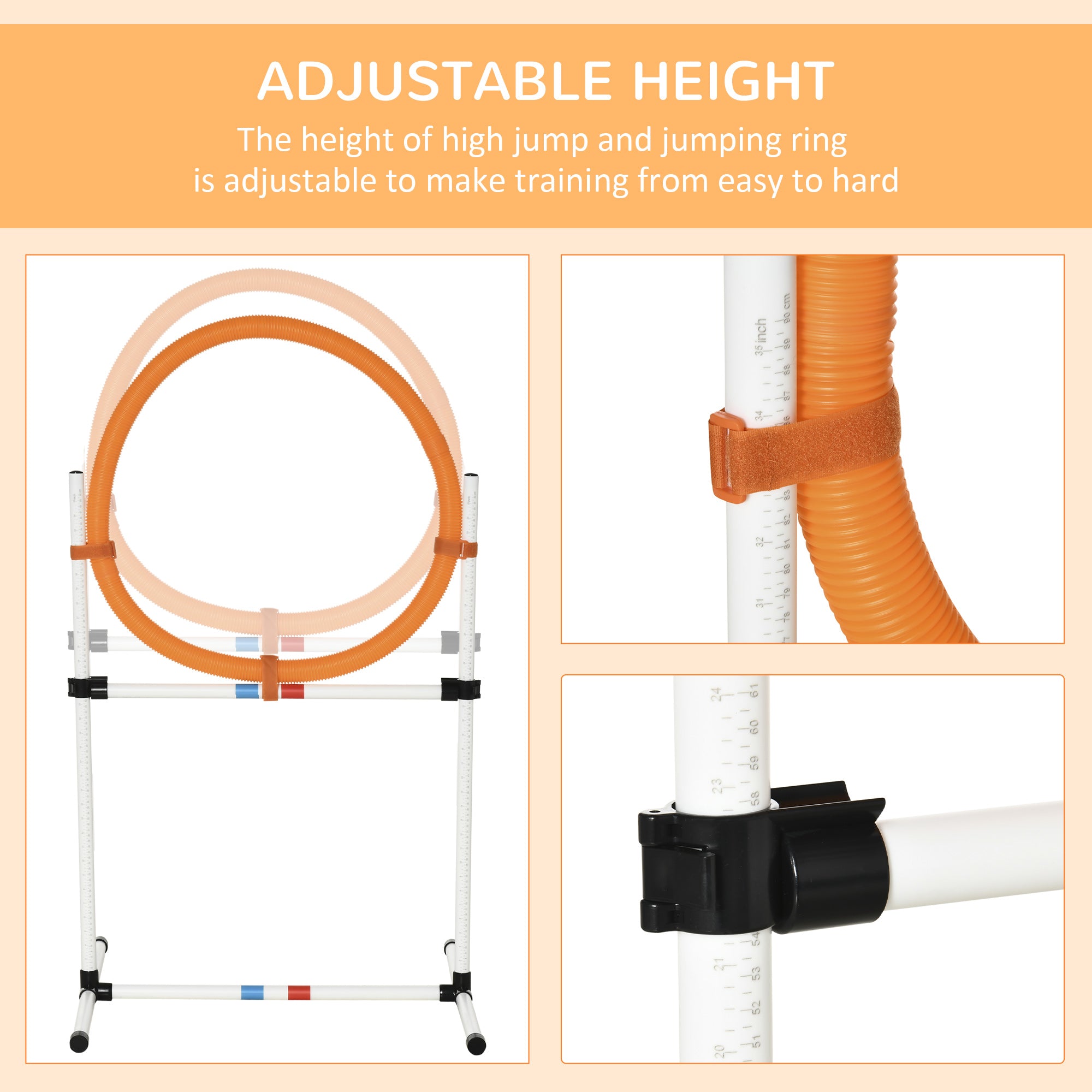 2-in-1 Dog Obstacle Training Agility Equipment Tire Jump Ring/Hurdle Bar with a Simple &; Easy Setup &; Storage Bag Dog Agility Training Equipment at Gallery Canada
