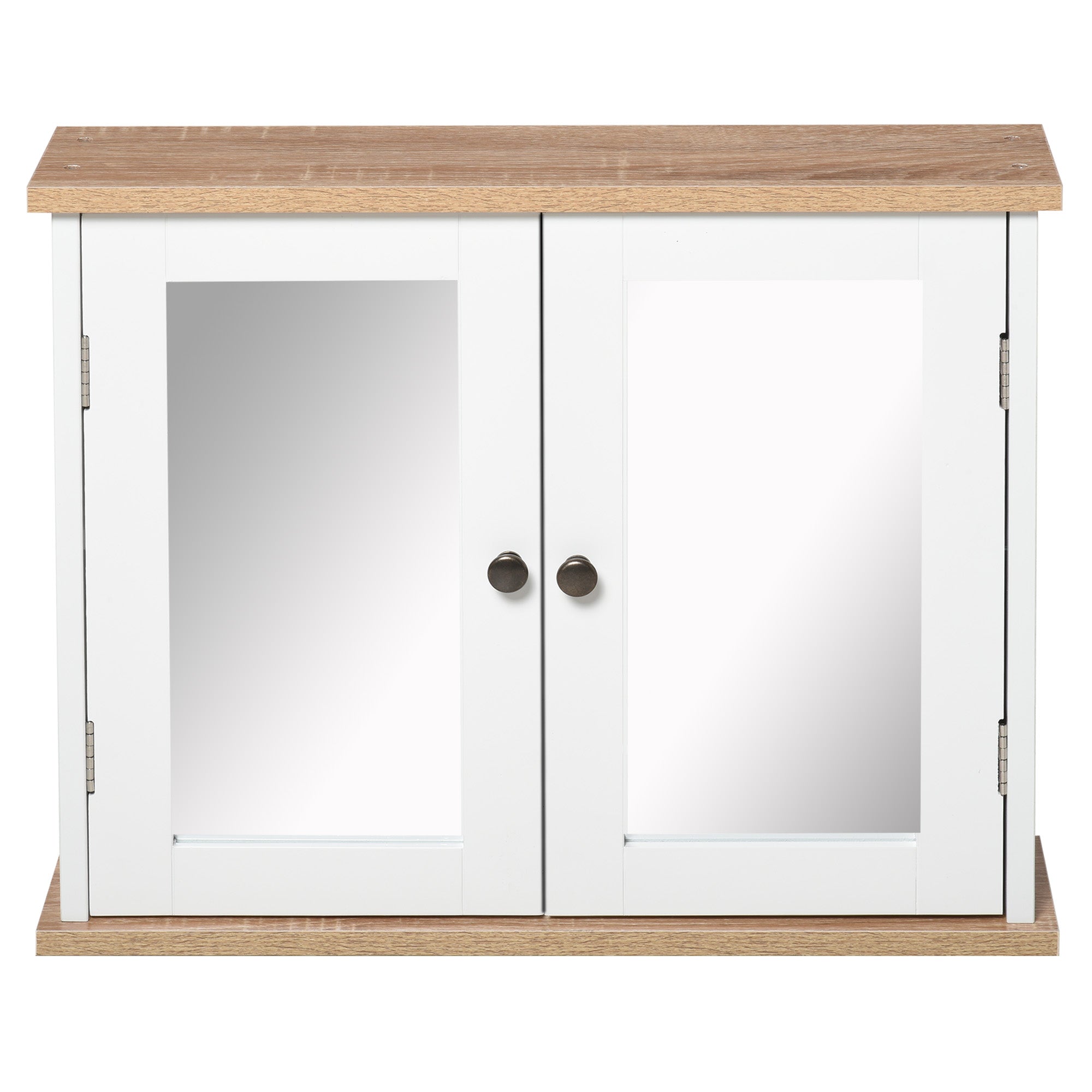 Wall Mounted Mirror Cabinet, Bathroom Medicine Cabinet with 2 Mirrored Doors and 2-tier Shelving Mirror Medicine Cabinets Multi Colour  at Gallery Canada