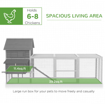 Wooden Chicken Coop with Nesting Boxes, Run, Doors, Tray, Ramp for 4-6 Chickens Chicken Coops   at Gallery Canada