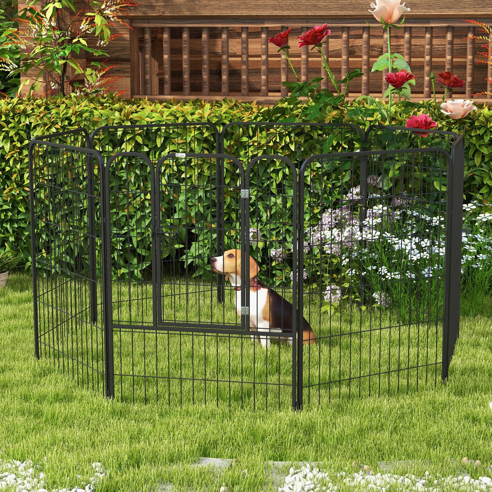 8 Panel Pet Playpen Play Yard Fence Home DIY Heavy-Duty Metal Foldable Indoor Outdoor 31