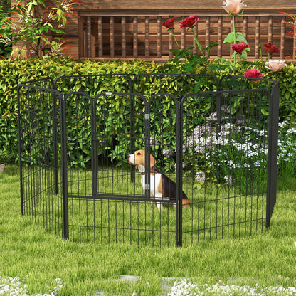 8 Panel Pet Playpen Play Yard Fence Home DIY Heavy-Duty Metal Foldable Indoor Outdoor 31" x 39.25" Houses, Kennels & Pens   at Gallery Canada