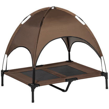 Elevated Dog Bed with Canopy, Portable Raised Dog Cot for L Sized Dogs, Indoor &; Outdoor, 36" x 30" x 35", Coffee Elevated Dog Beds Multi Colour  at Gallery Canada