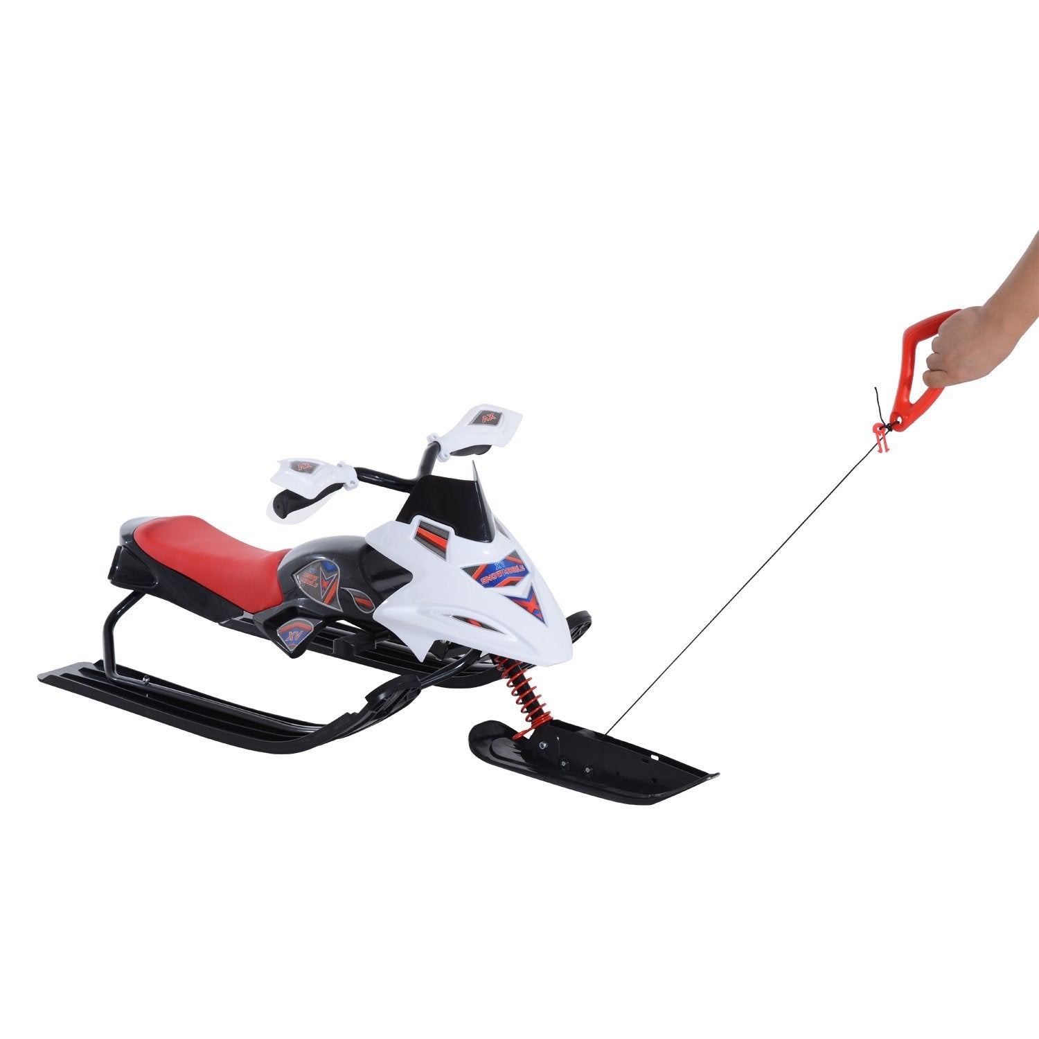 Snow Racer Sleds for Kids with Padded Rubber Seat, Snow Motor with Wind Shield Handle and Anti-slip Pedal, Winter Gift for Boys and Girls Snow Scooters at Gallery Canada