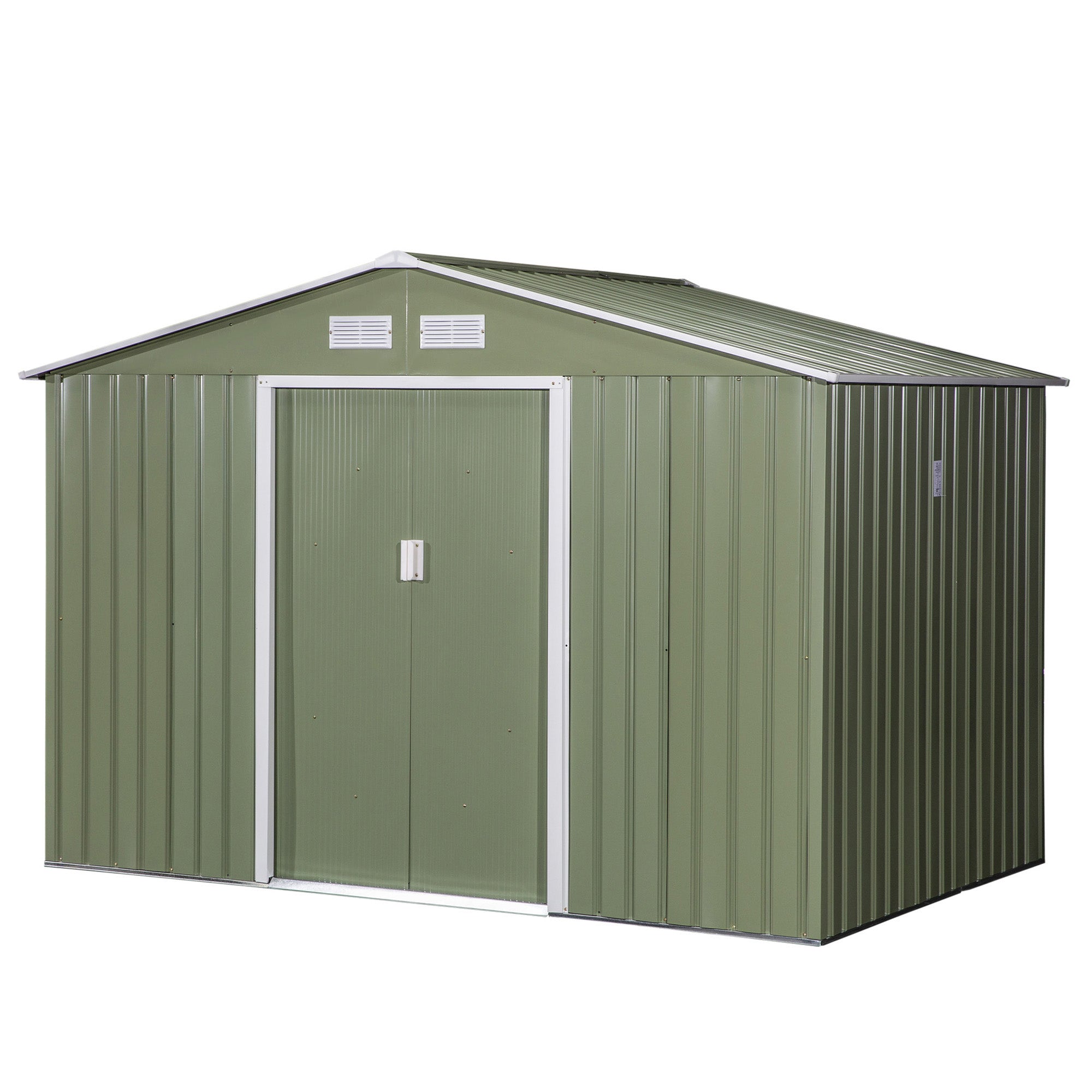 9.1'x6.4'x6.3' Garden Storage Shed w/ Floor Foundation Metal Tool Storage House w/ Double Doors Light Green Sheds Light Green  at Gallery Canada