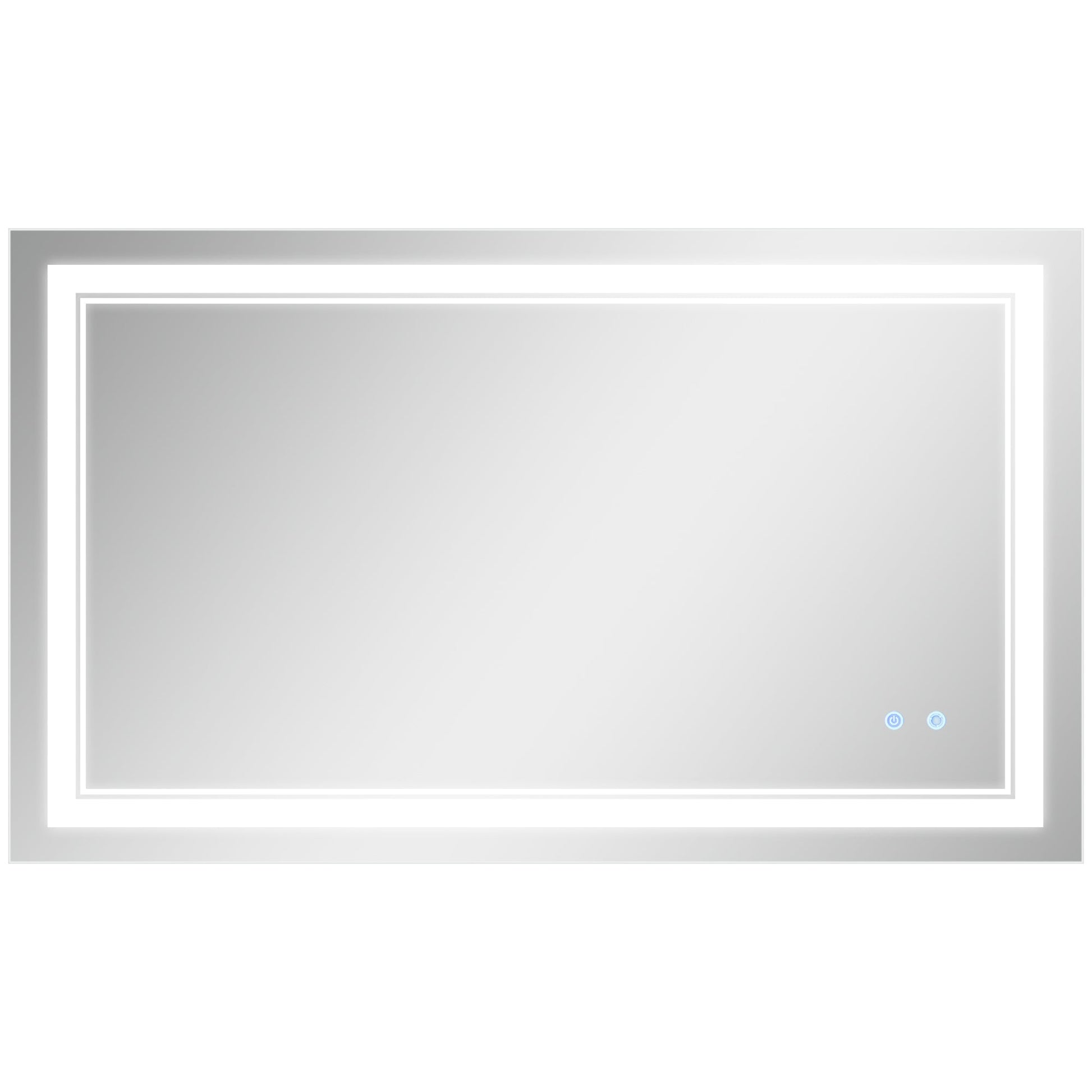 40" x 24" LED Bathroom Mirror, Dimmable Lighted Wall-Mounted Mirror, with 3 Colour, Smart Touch, Plug-in, Vertical or Horizontal Hanging Wall Mirrors Silver  at Gallery Canada