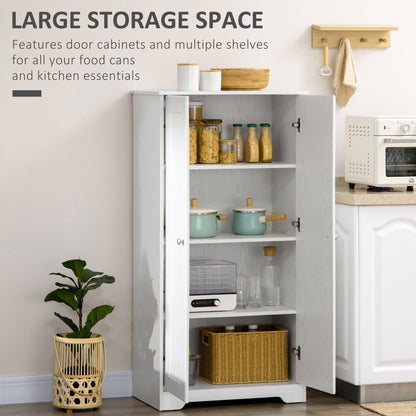 Storage Cabinet, Freestanding Kitchen Cabinet with 2 Doors, Adjustable Shelves for Living Room, White Storage Cabinets at Gallery Canada