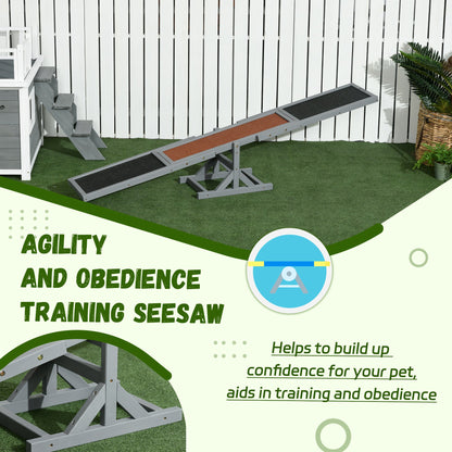 Wood Pet Seesaw Platform Dog Agility Training Equipment Run Game Toy Weather Resistant Pet Supplies Grey Dog Agility Training Equipment   at Gallery Canada