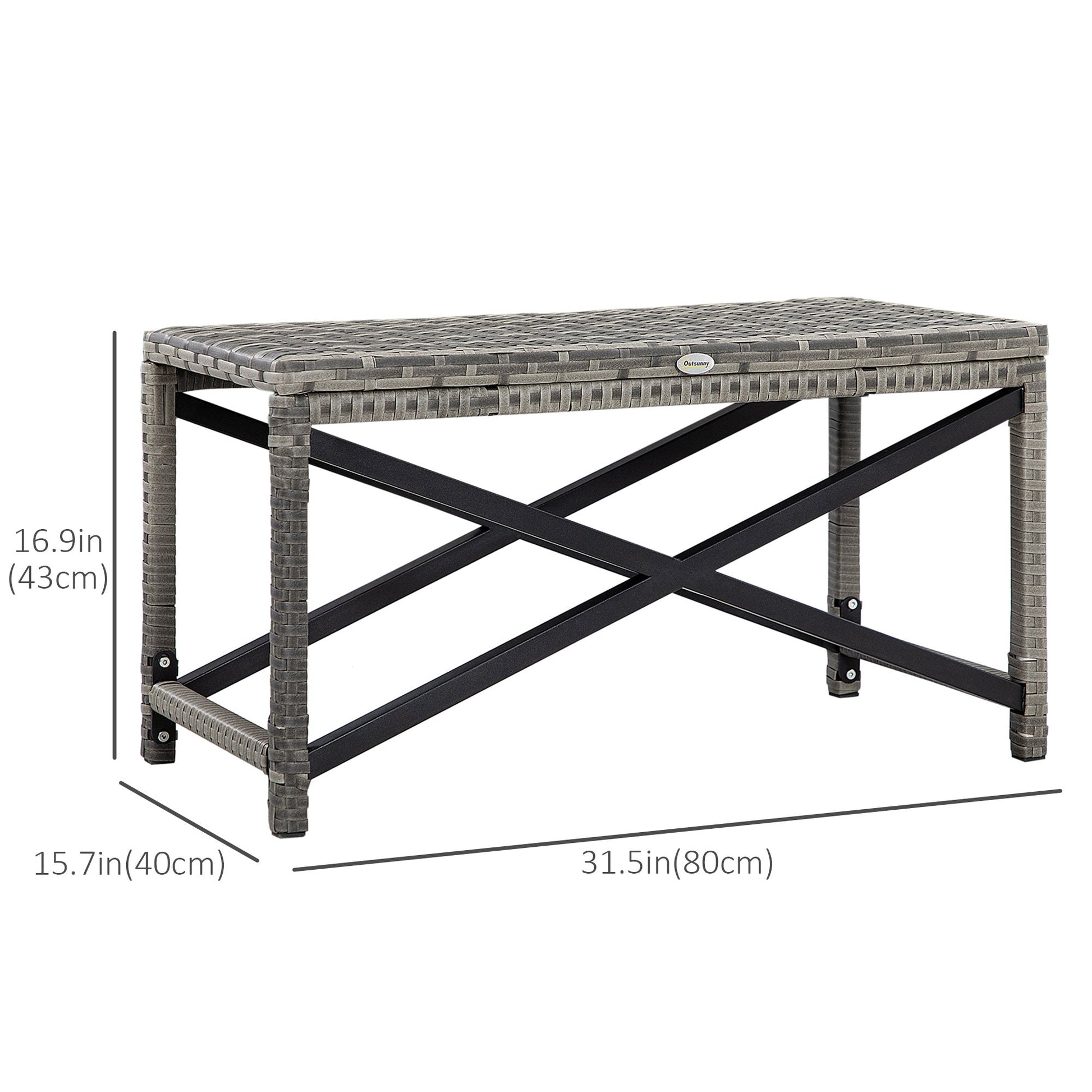 Patio Wicker End Table, Outdoor PE Rattan Side Table, with Plastic Board Under the Full Woven Table Top for Patio, Garden, Balcony, Mixed Gray Patio Side Tables   at Gallery Canada