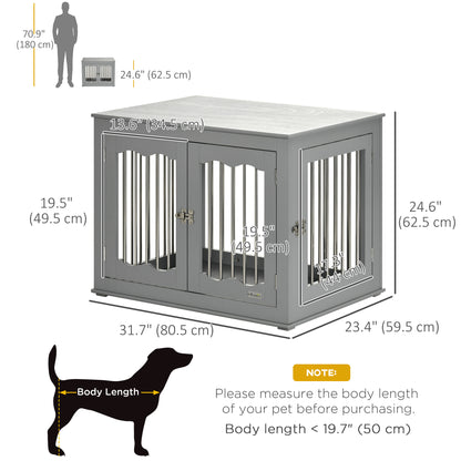 Dog Crate Furniture, Dog Kennel with Three Doors, Locks and Latches, Indoor Use, for Medium Dogs, Grey Houses, Kennels & Pens   at Gallery Canada