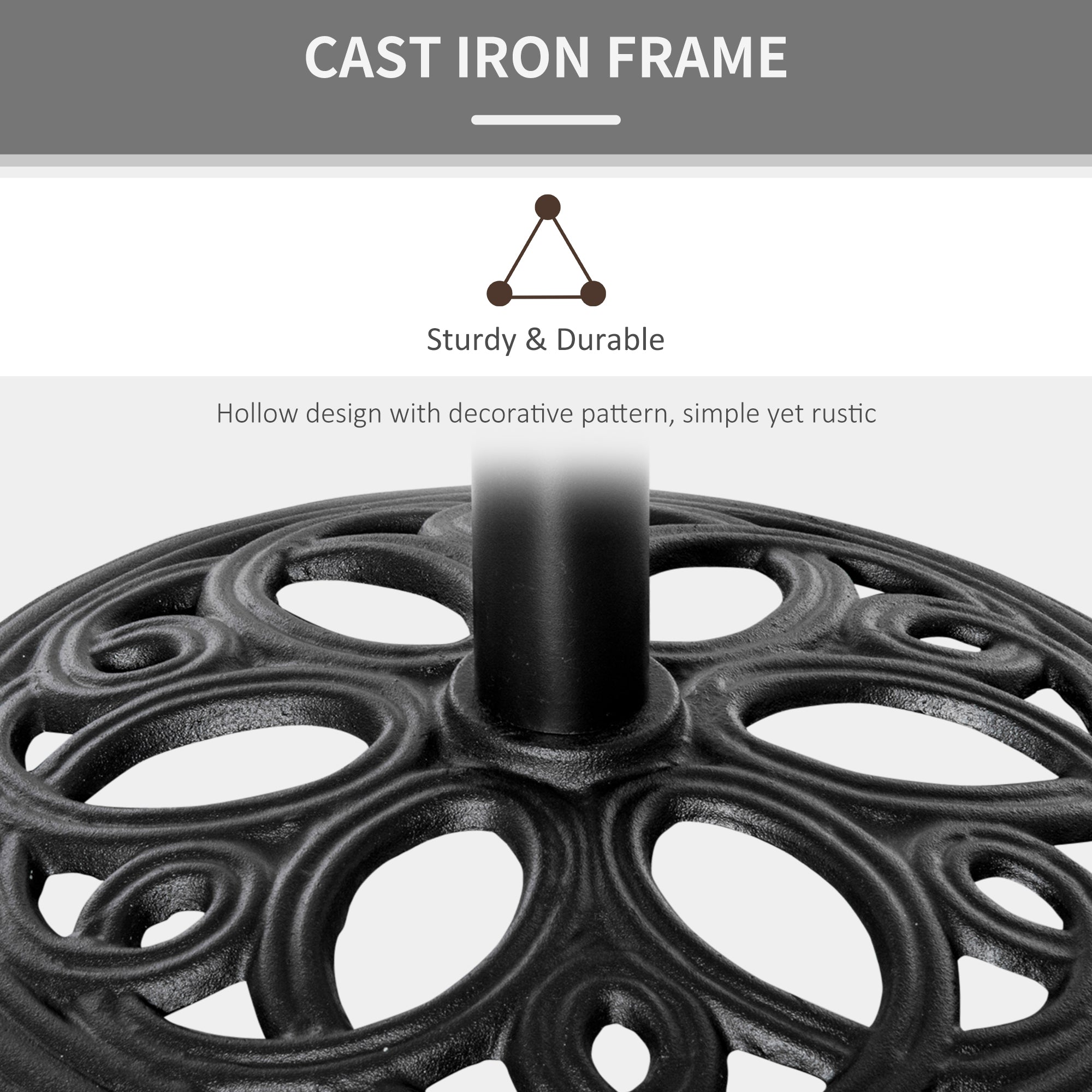 Patio Umbrella Base Stand, Round Cast Iron Umbrella Holder for Outdoor, Patio, Garden,Deck and Beach, Fit Dia. 1.5