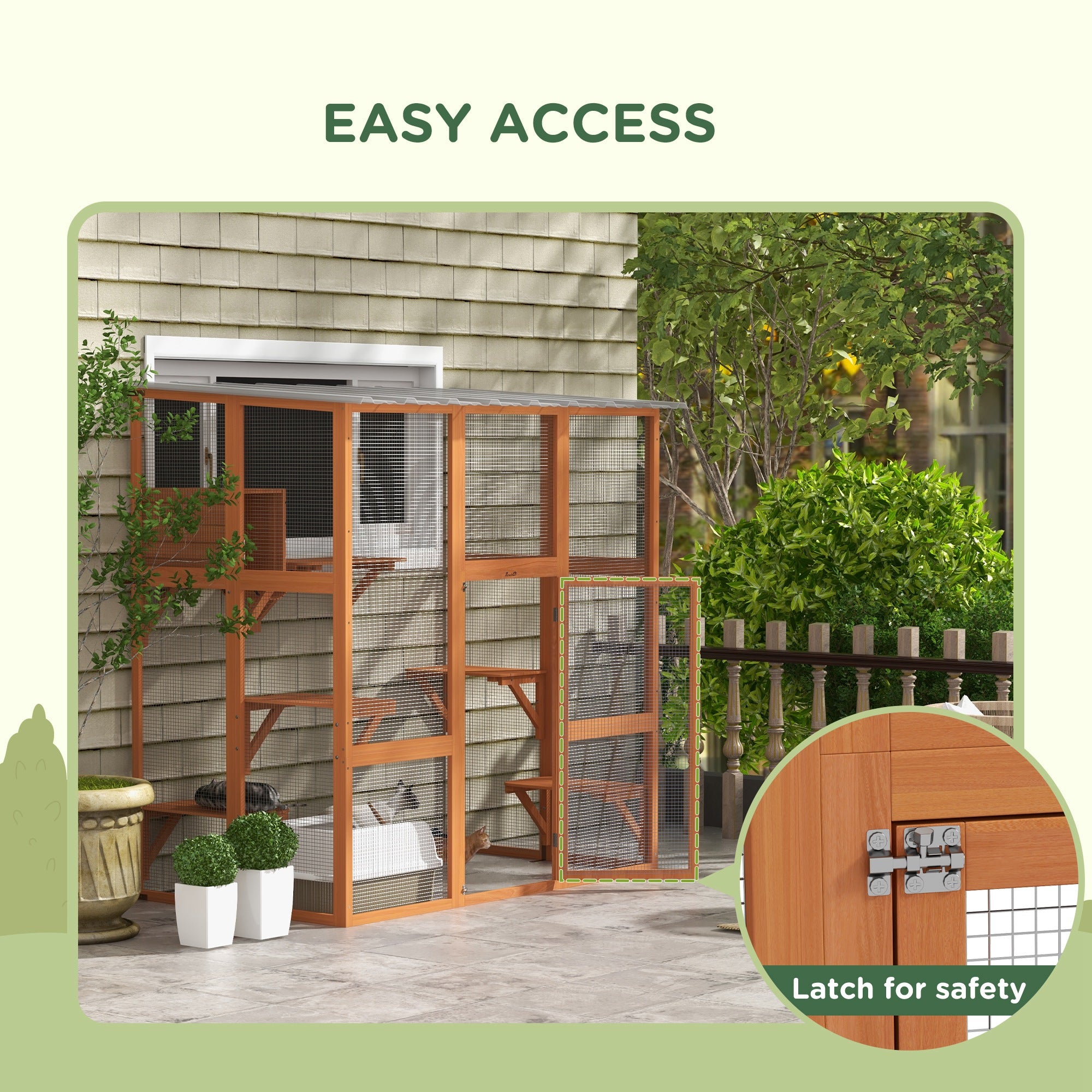 Outdoor Cat Enclosure Window Box with Weatherproof Roof, Bridge, Resting Box, Platforms, for 2 Kittens, Orange Outdoor Cat Enclosures at Gallery Canada