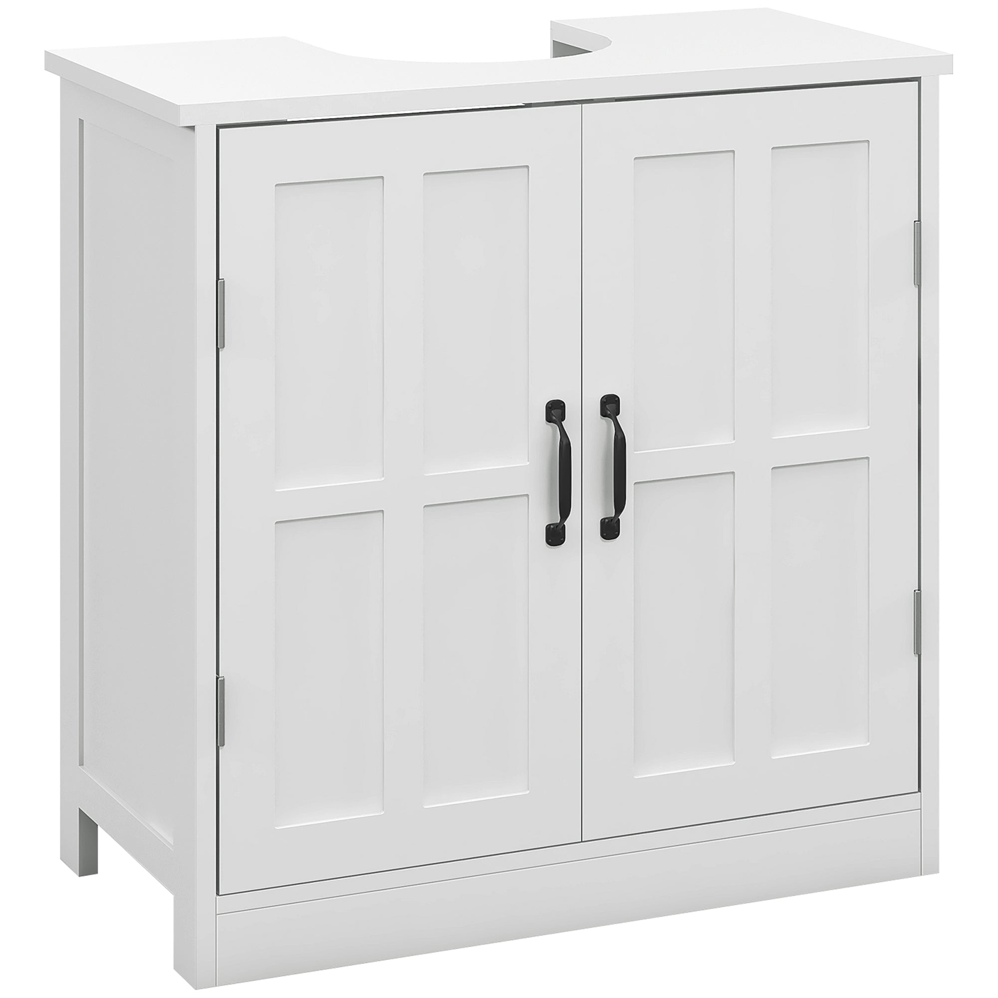 Pedestal Under Sink Cabinet, Bathroom Vanity Cabinet Storage with Double Doors and Adjustable Shelf, White Bathroom Cabinets White  at Gallery Canada