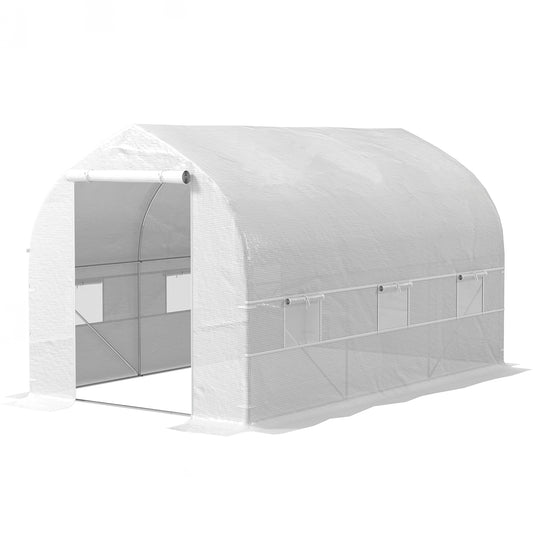 11.5' x 6.6' x 6.6' Portable Walk-In Tunnel Greenhouse Garden Warm House - White