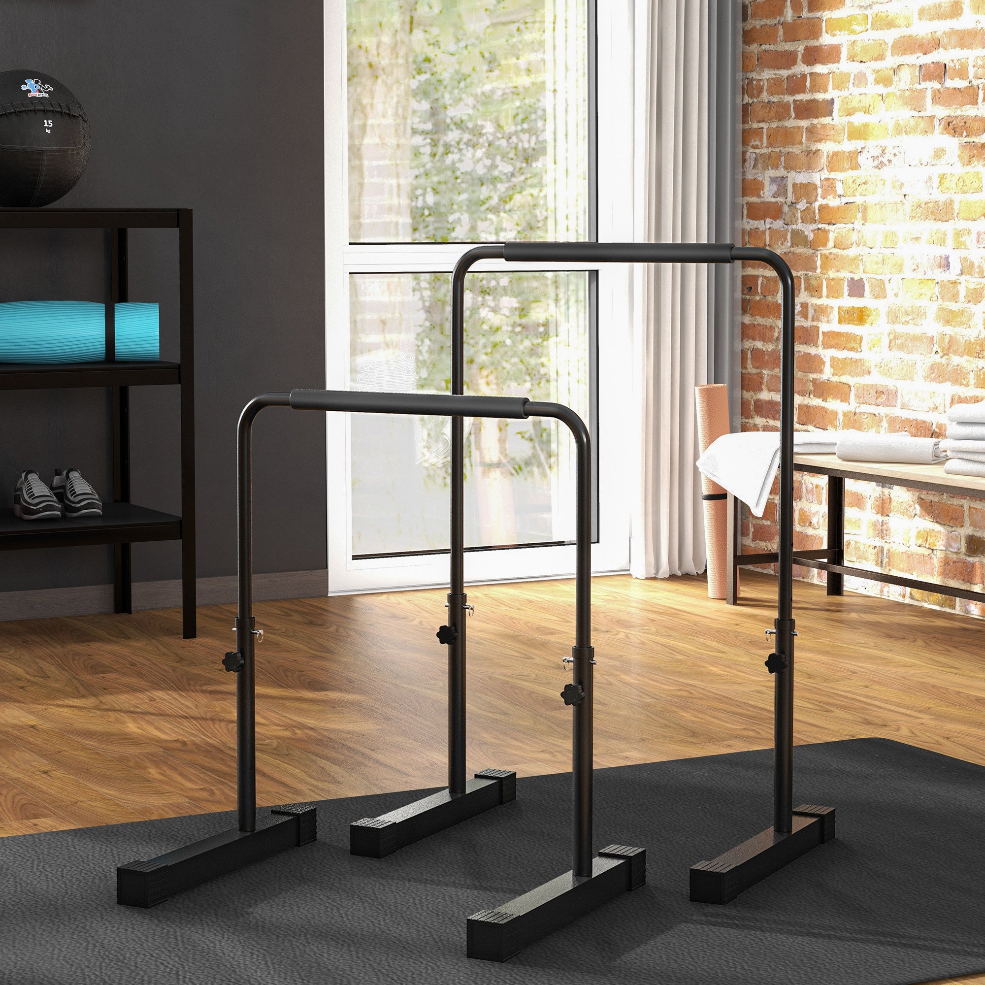Push Up Bars, Adjustable Dip Station Parallel Bars with 4 Height Levels for Home Gym Fitness Workout More-Strength Training Equipment at Gallery Canada