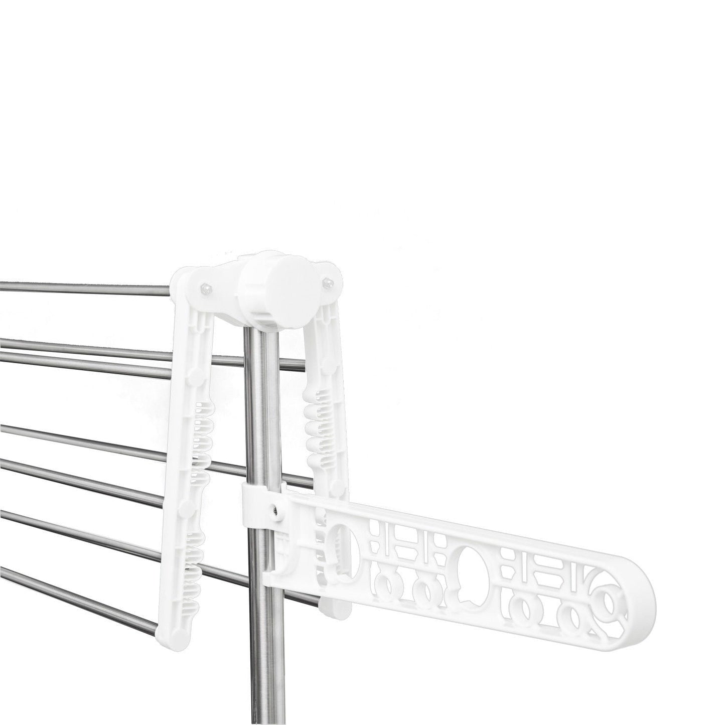 4 Layers Folding Clothes Hanger Stand Dryer Storage Towel Rack Rolling White Bath Accessories   at Gallery Canada