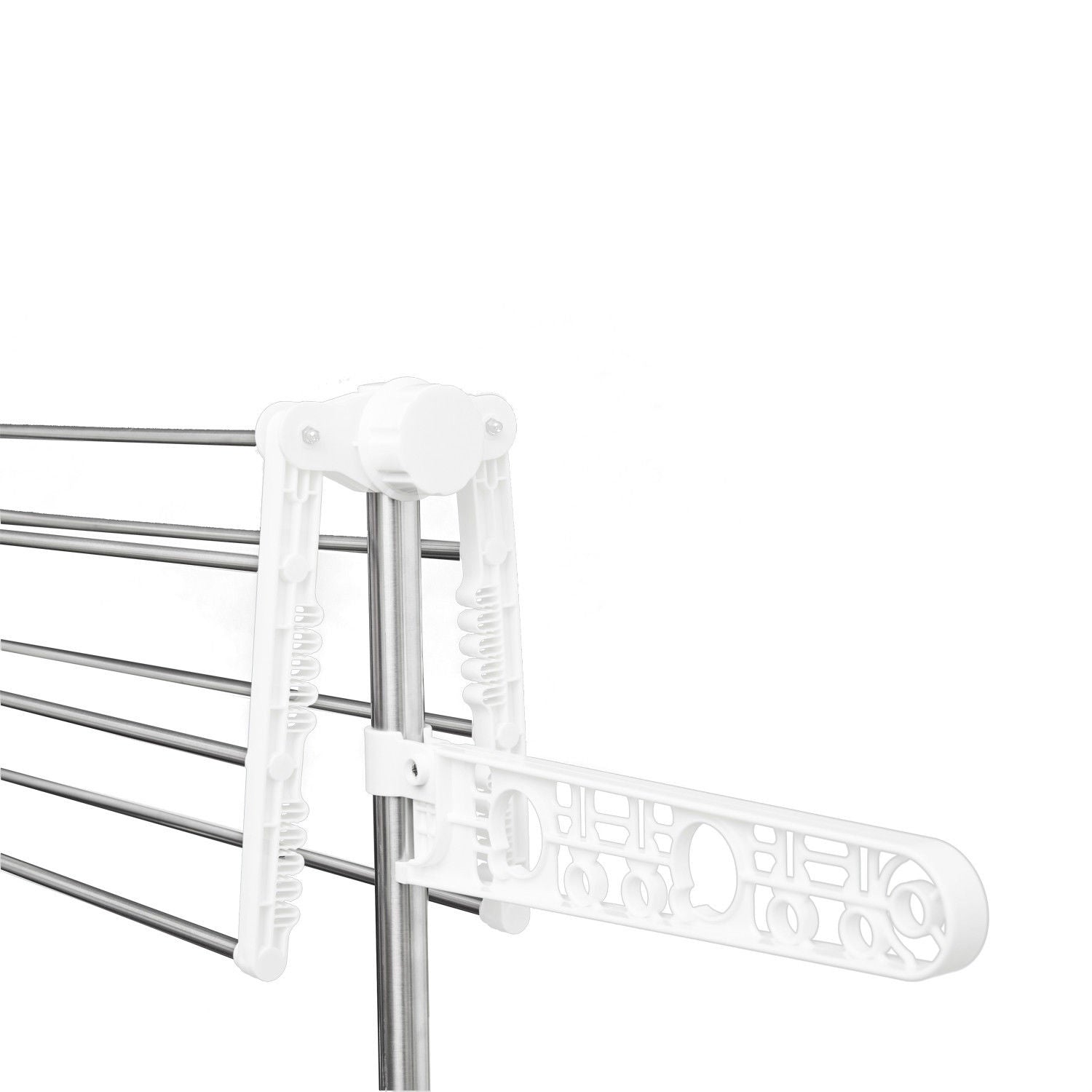 4 Layers Folding Clothes Hanger Stand Dryer Storage Towel Rack Rolling White Bath Accessories   at Gallery Canada