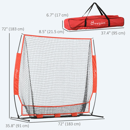 6' x 6' Baseball Net for Hitting Pitching Practice with Carry Bag, Red Baseball   at Gallery Canada