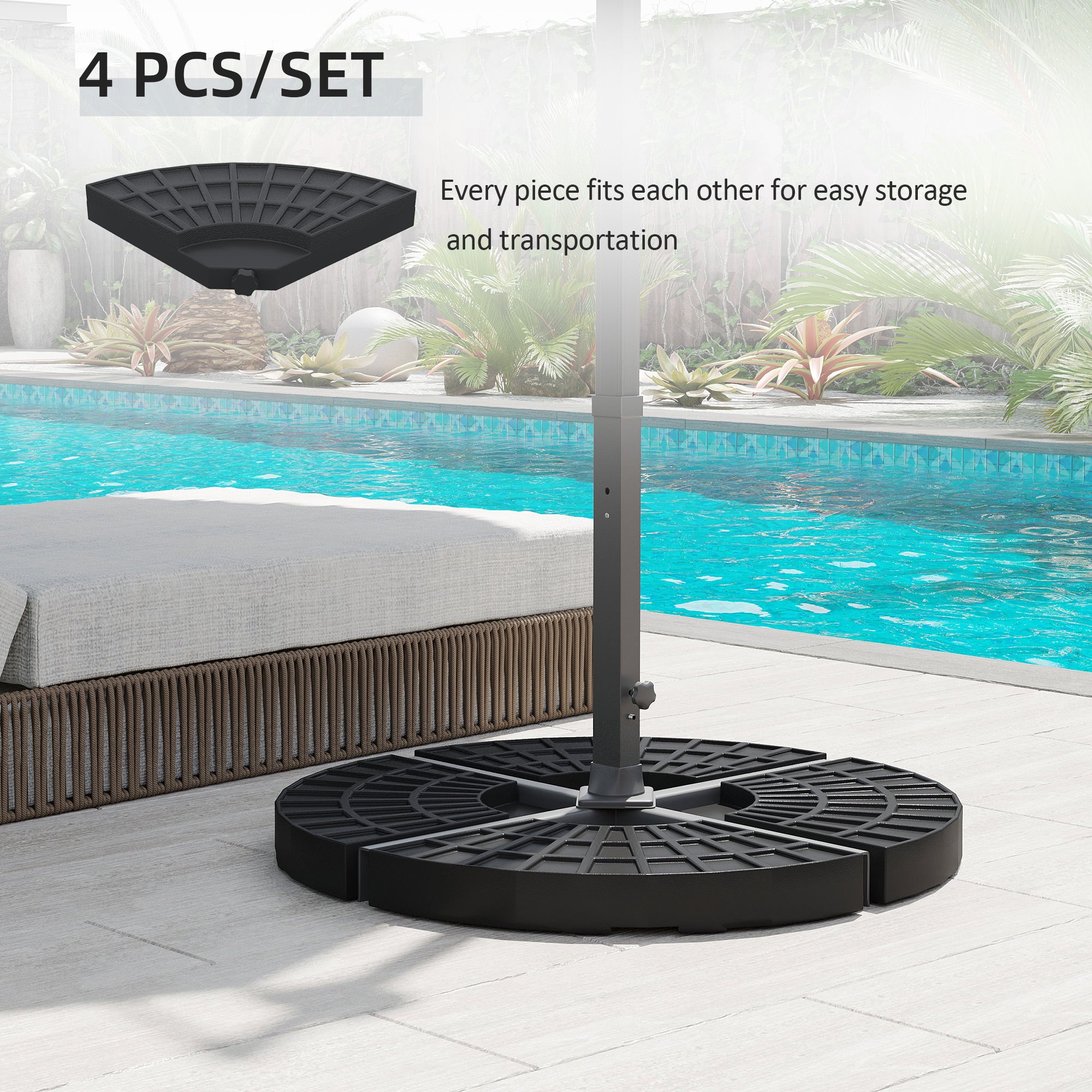 Set of 4 Umbrella Base Weights Outdoor Parasol Holder for Cross Base Portable Umbrella Bases at Gallery Canada