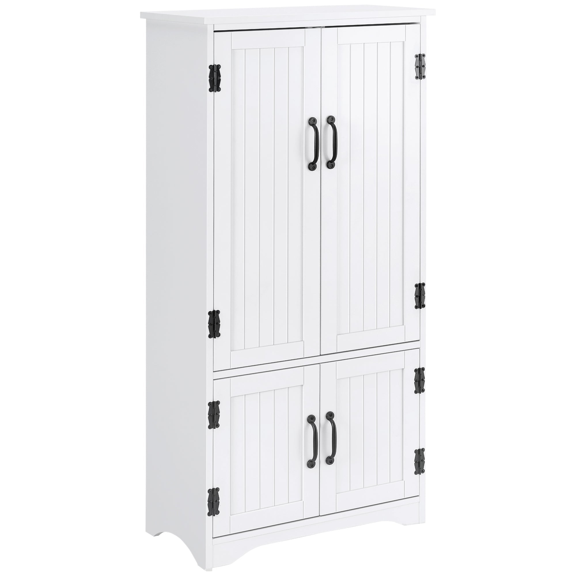 4-Door Storage Cabinet Multi-Storey Large Space Pantry with Adjustable Shelves White Kitchen Pantry Cabinets White  at Gallery Canada