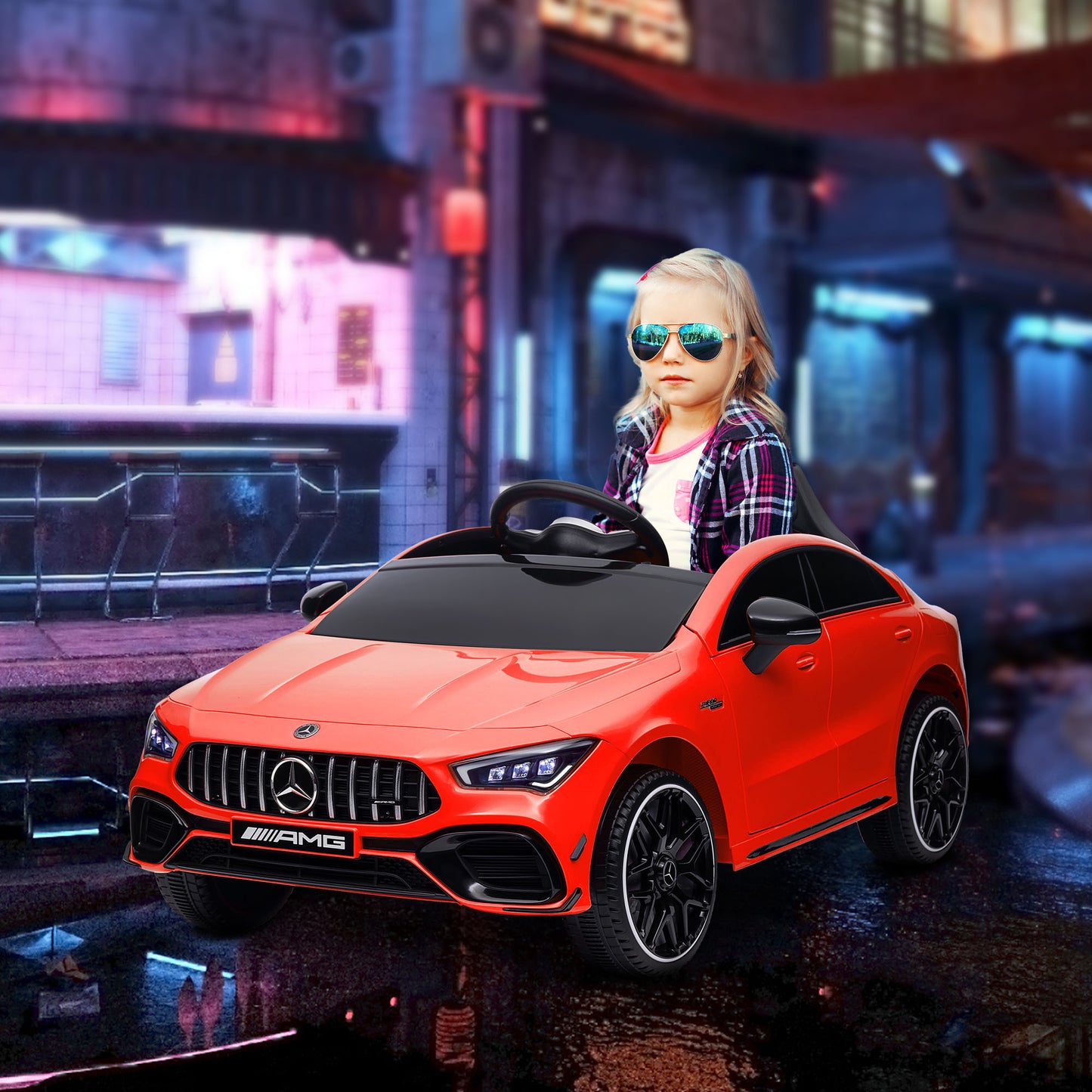 Mercedes-AMG Licensed 12V Ride on Car, Kids Electric Car with Remote Control, Spring Suspension, LED Lights, Red Electric Toy Cars Red  at Gallery Canada