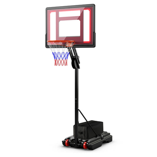 Quickly Height Adjustable Portable Basketball Hoop with Shatterproof Backboard, Black Sport Equipments Black  at Gallery Canada